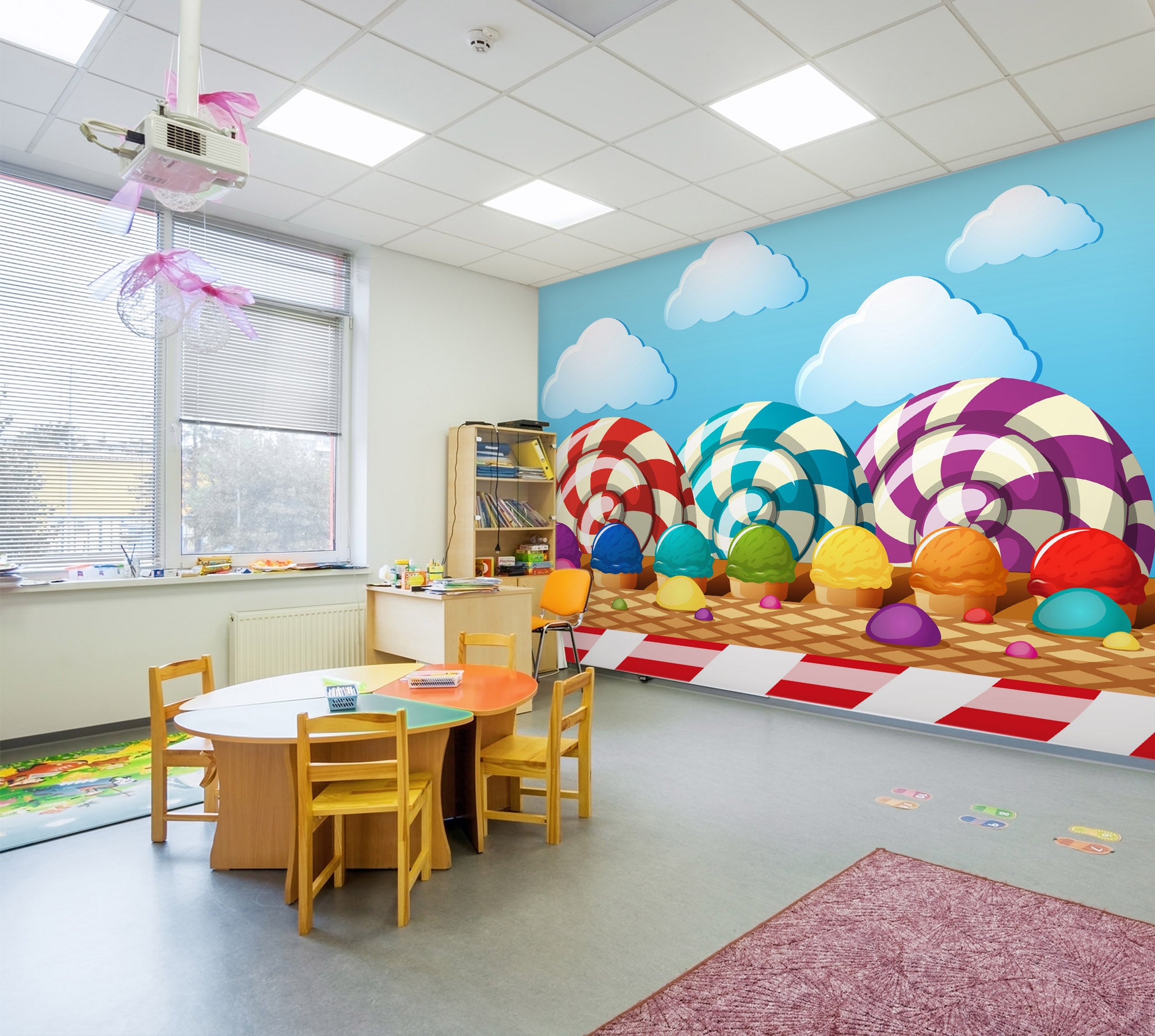 3D Color Ice Cream 255 Wall Murals