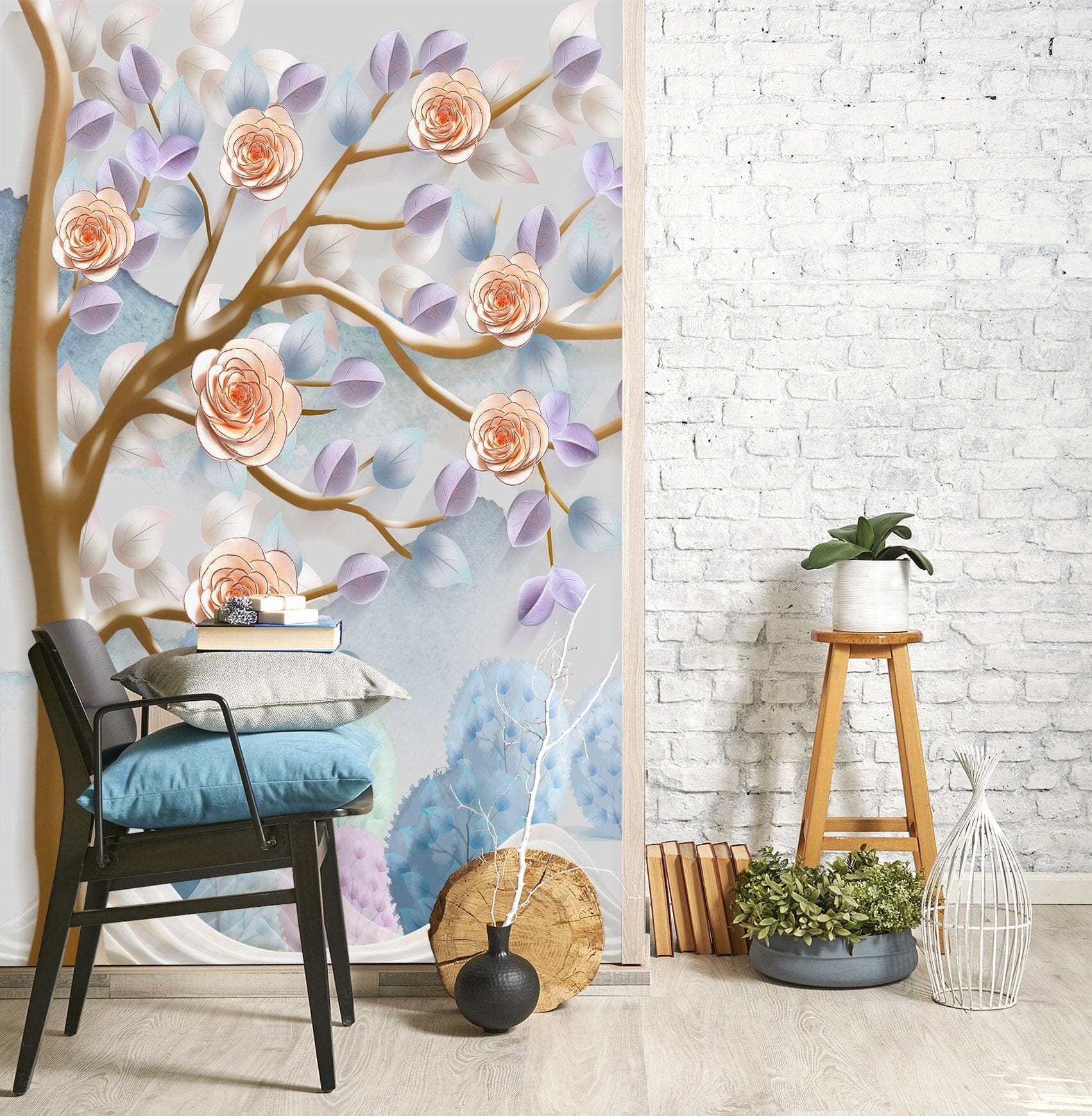 3D Forest Rose 1831 Wall Murals Wallpaper AJ Wallpaper 2 