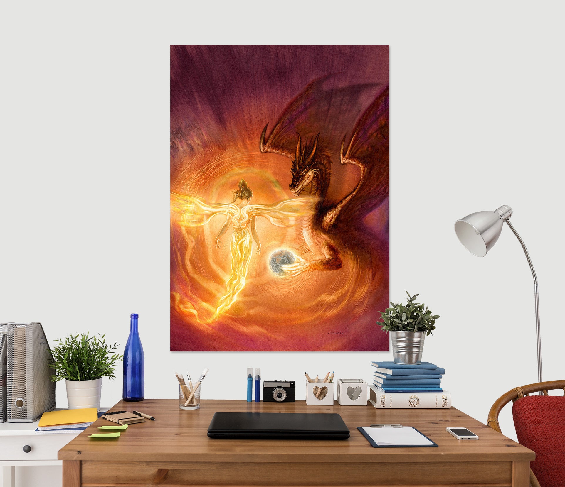 3D Elf Dragon Egg 8130 Ciruelo Wall Sticker