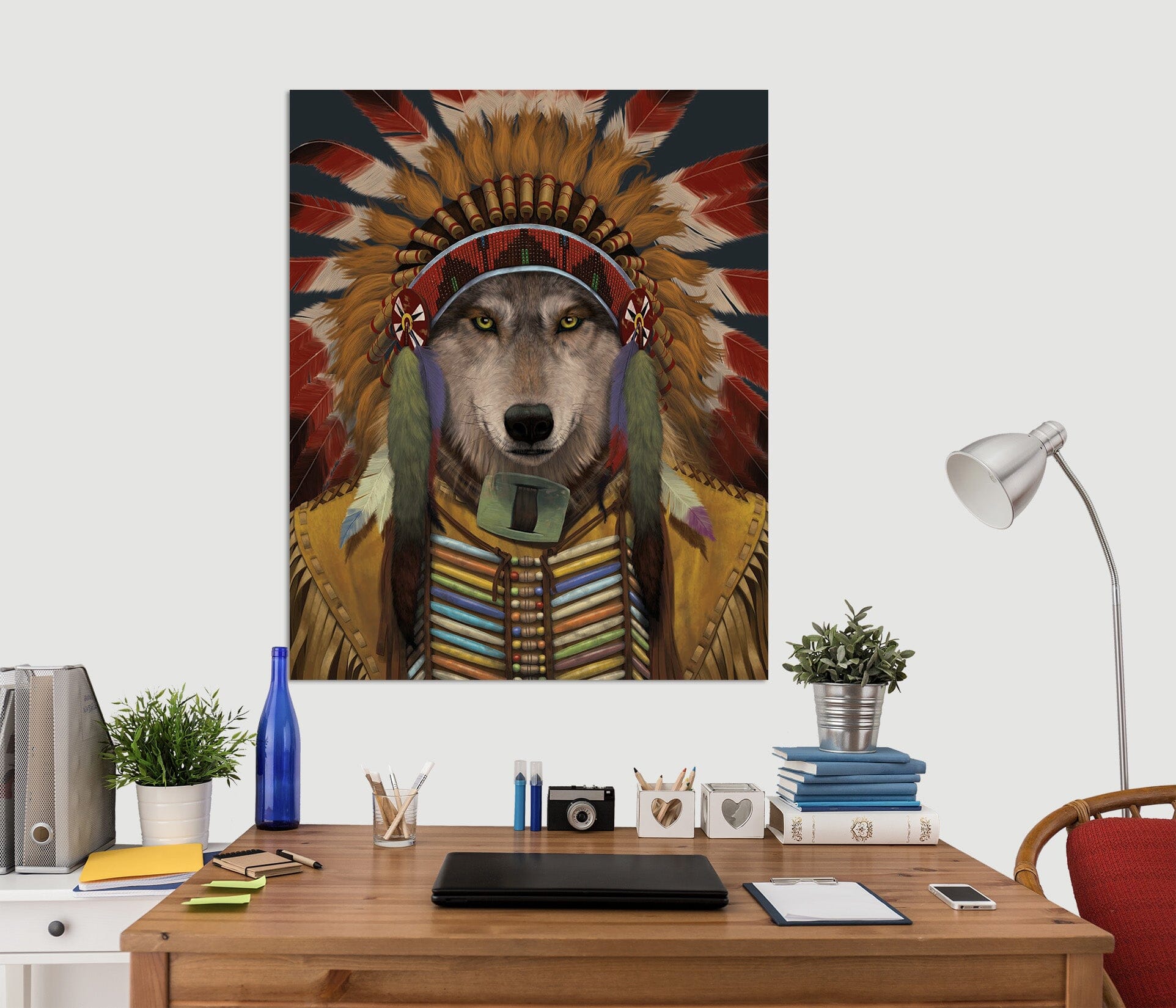 3D Wolf Spirit Chief 095 Vincent Hie Wall Sticker Wallpaper AJ Wallpaper 2 