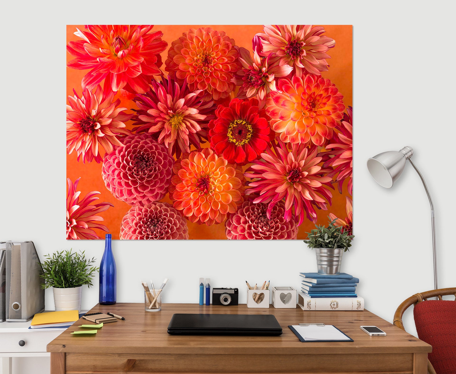 3D Red Chrysanthemum 034 Assaf Frank Wall Sticker