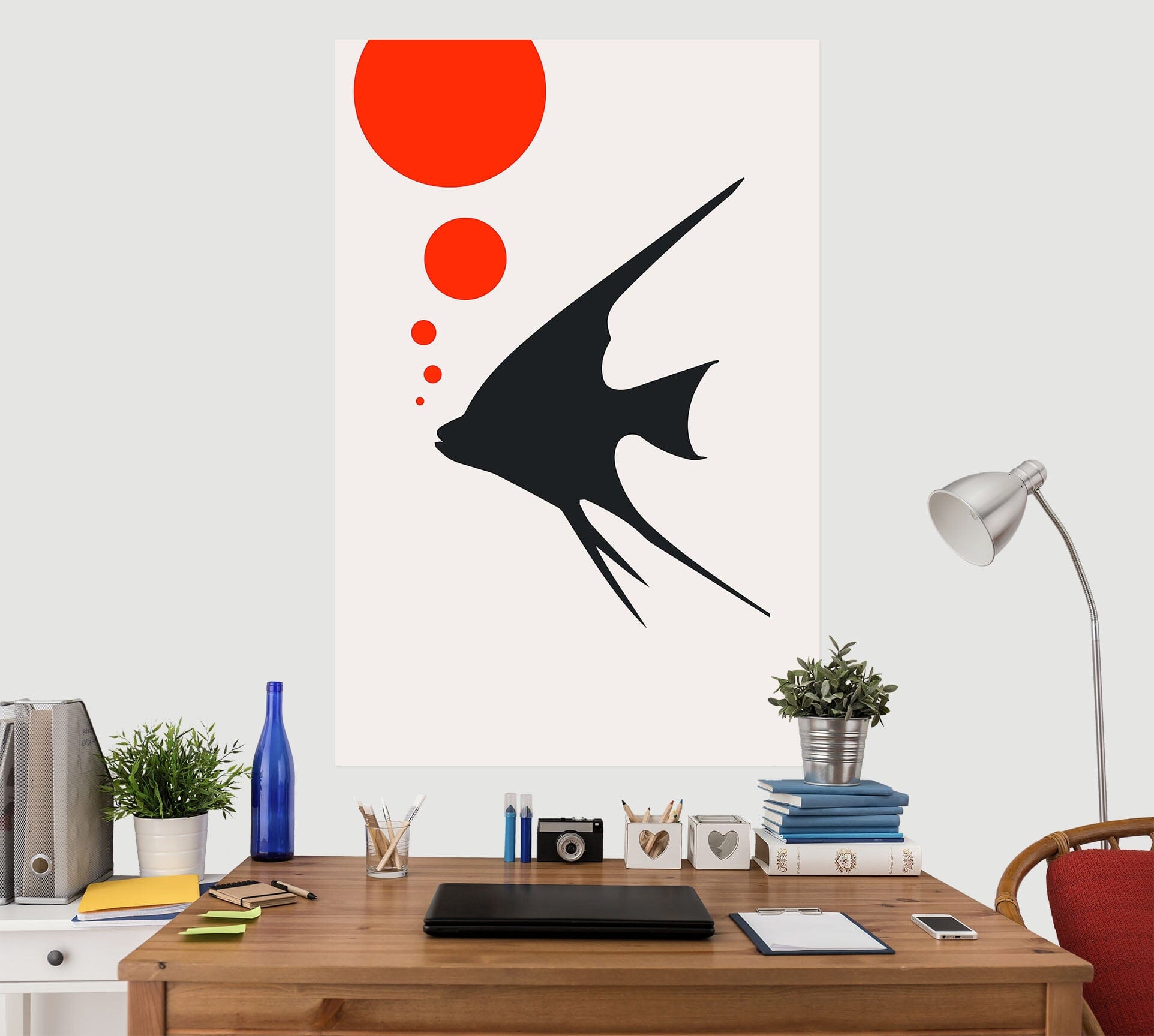 3D Black Fish 115 Boris Draschoff Wall Sticker Wallpaper AJ Wallpaper 2 