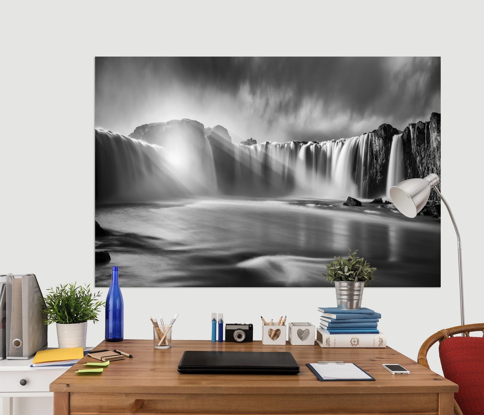 3D Grey Waterfall 174 Marco Carmassi Wall Sticker Wallpaper AJ Wallpaper 2 