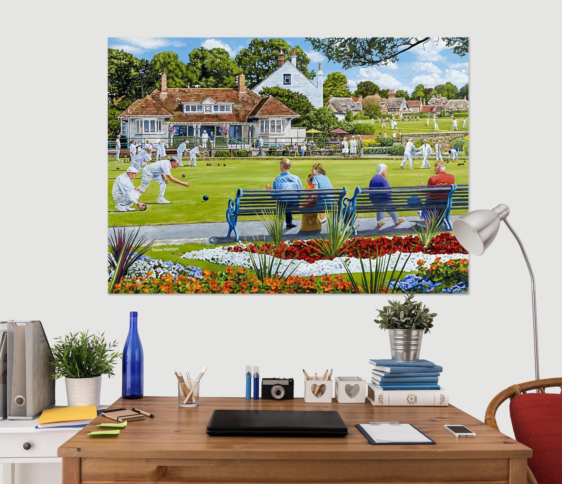 3D Lawn Benches 8934 Trevor Mitchell Wall Sticker