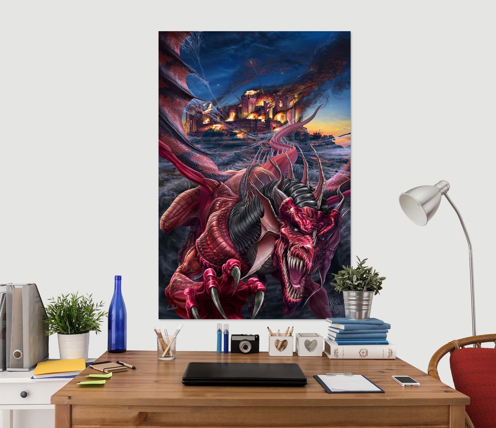3D Red Dragon 5121 Tom Wood Wall Sticker