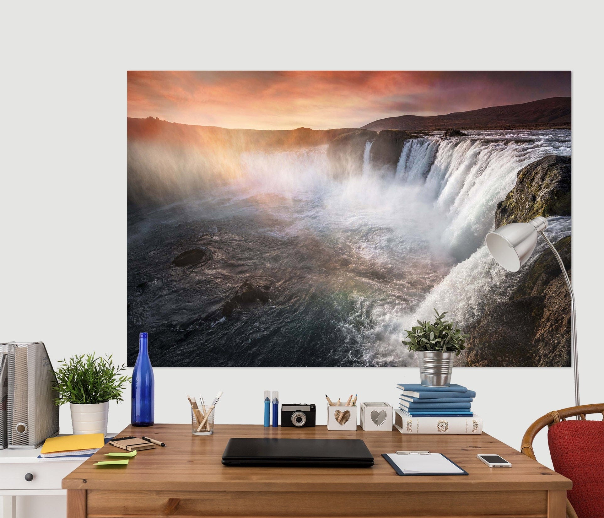 3D Canyon Waterfall 160 Marco Carmassi Wall Sticker Wallpaper AJ Wallpaper 2 