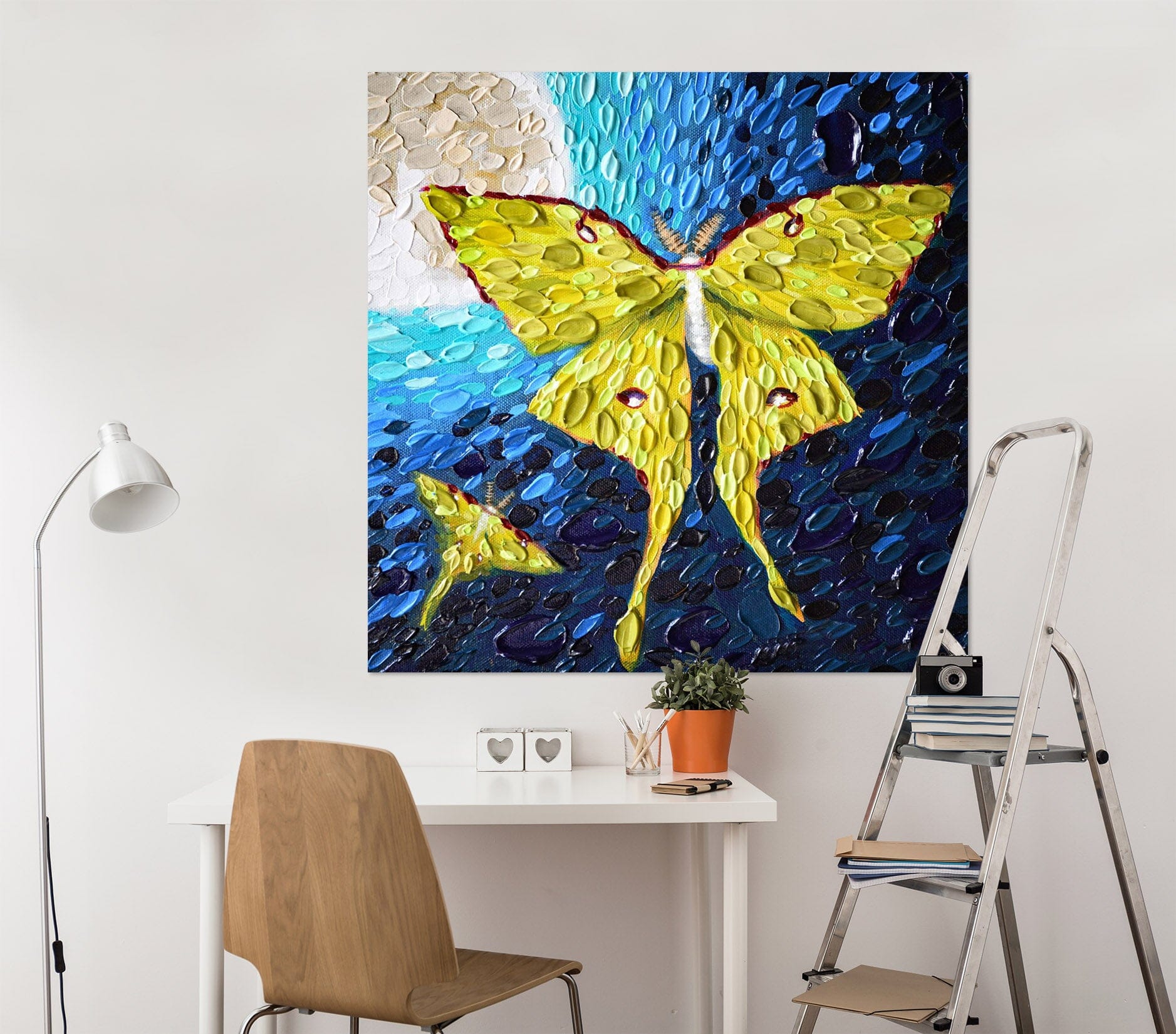 3D Yellow Butterfly 017 Dena Tollefson Wall Sticker Wallpaper AJ Wallpaper 2 