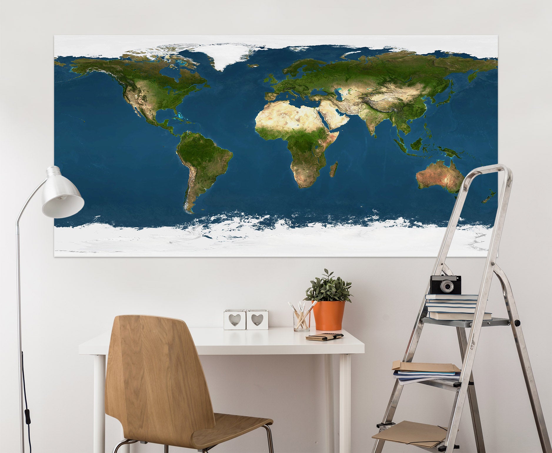 3D Oasis Sea 289 World Map Wall Sticker