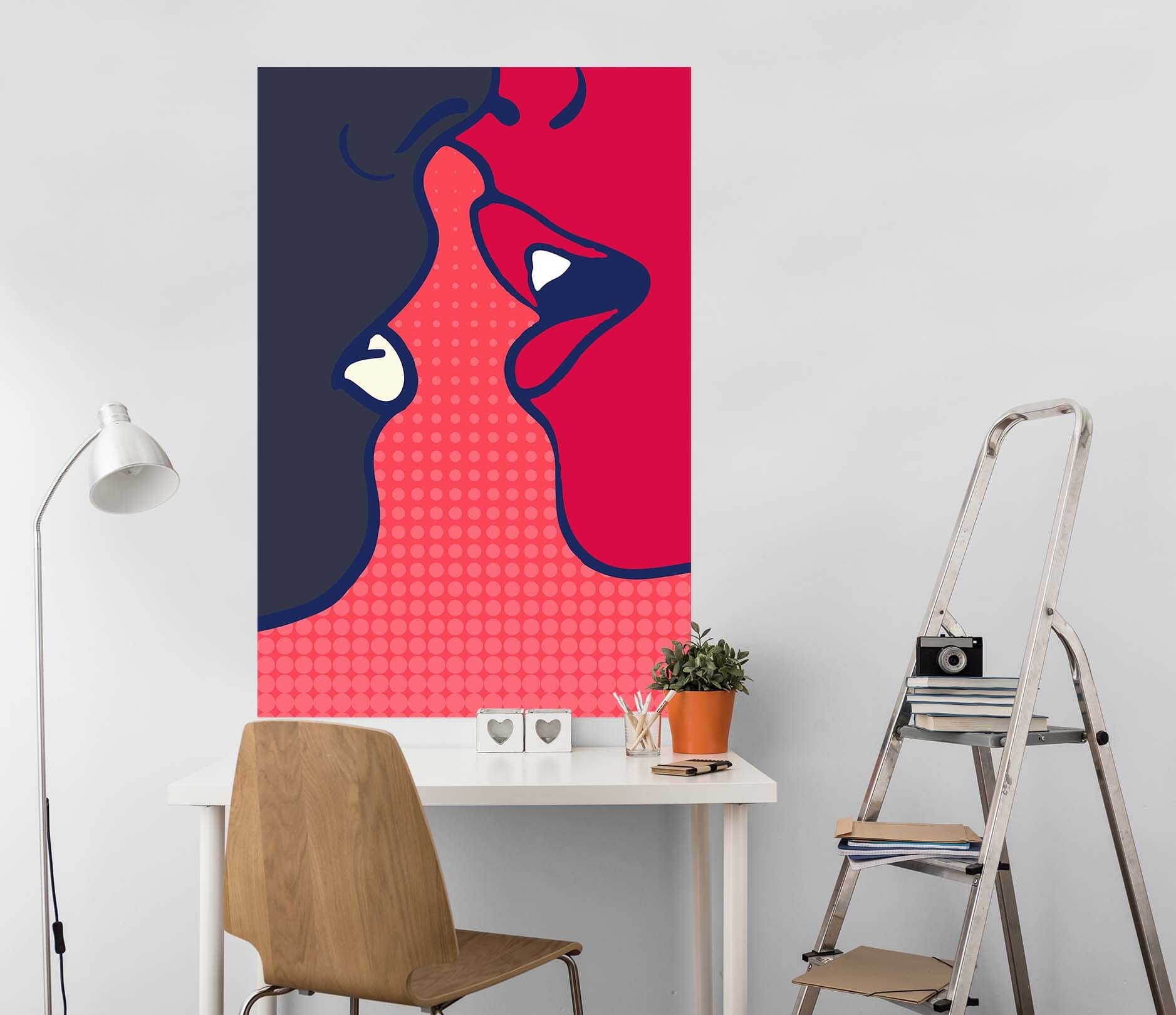 3D Couple Kiss 225 Boris Draschoff Wall Sticker Wallpaper AJ Wallpaper 2 