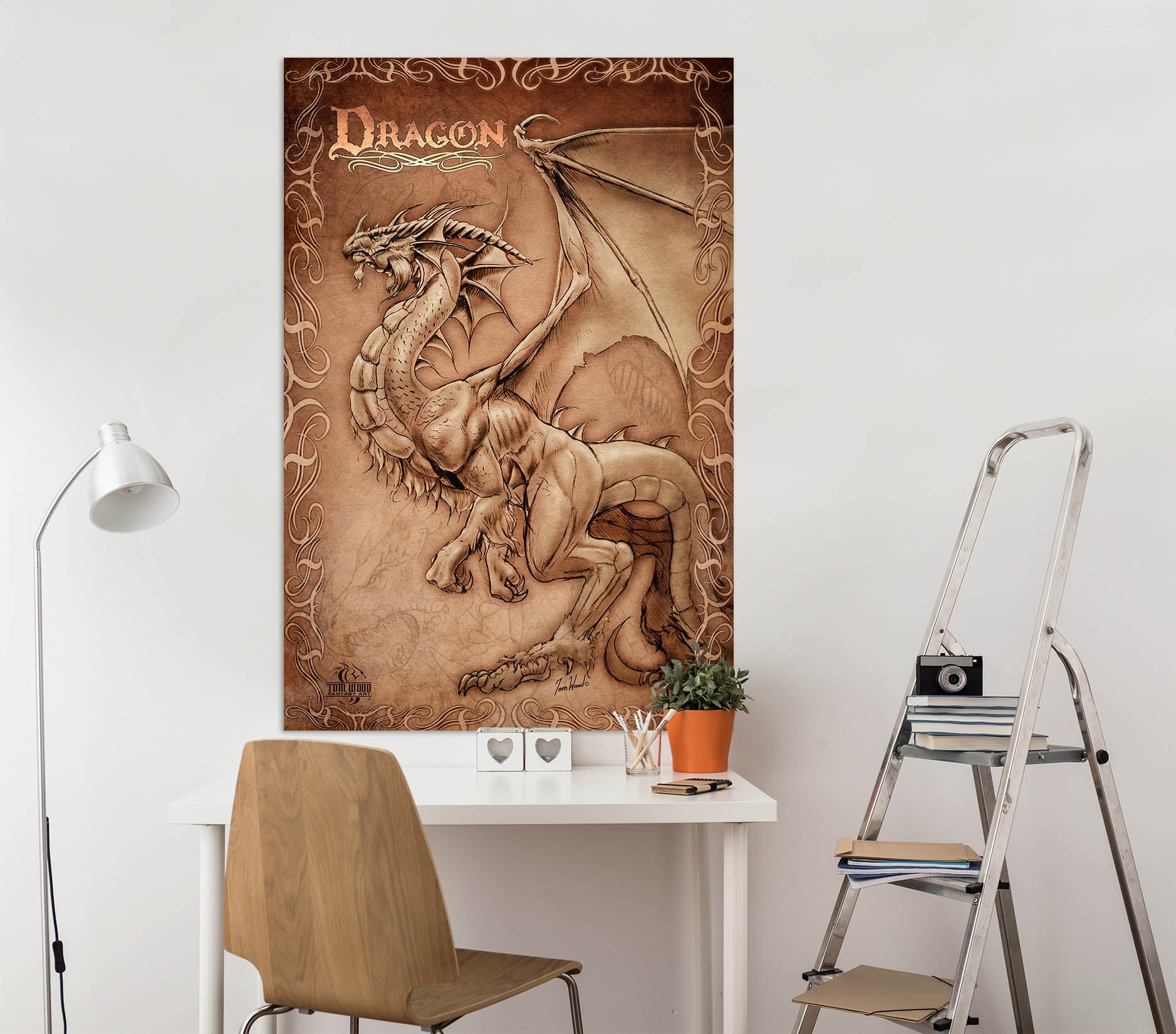 3D Dragon Painting 5131 Tom Wood Wall Sticker