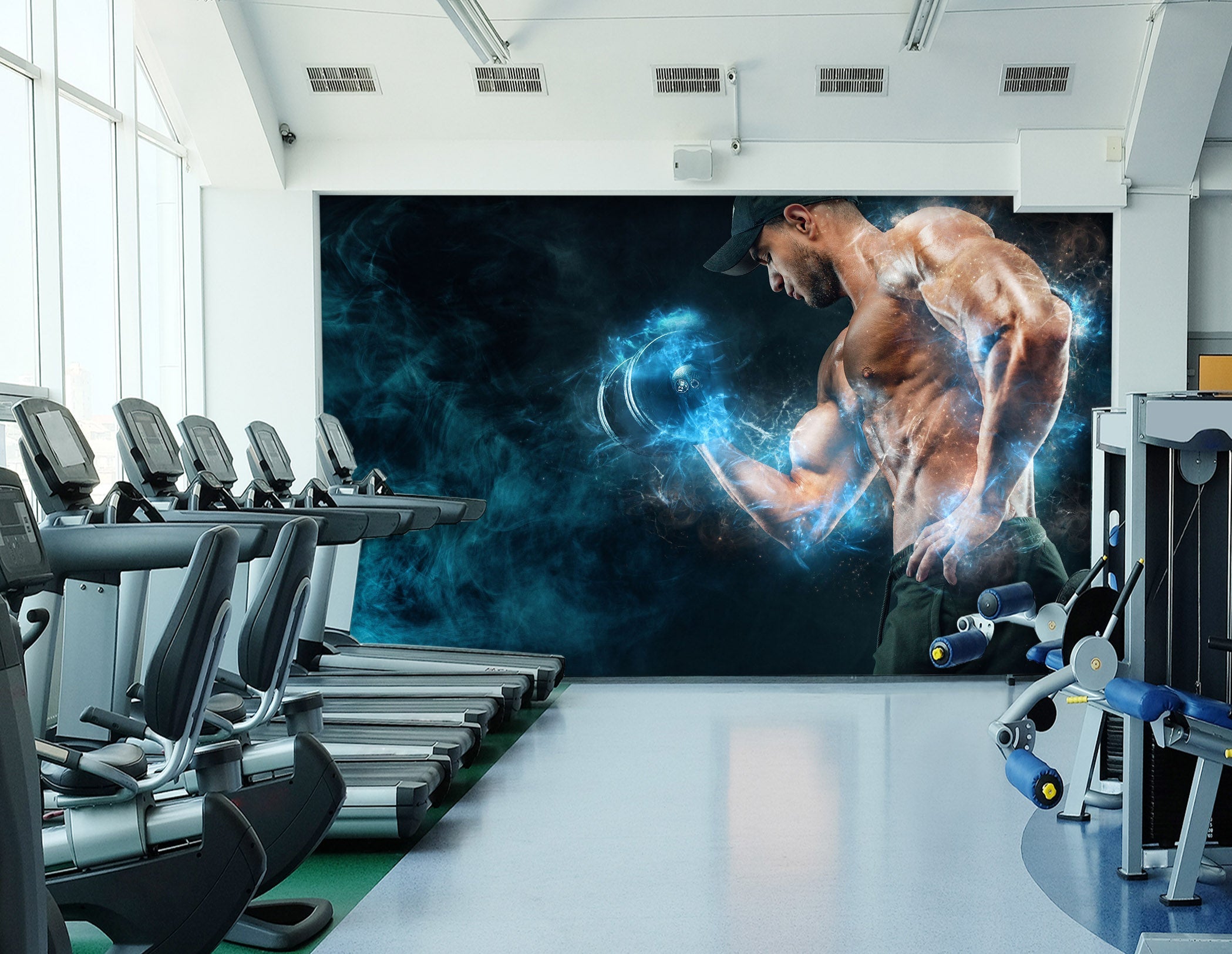 3D Dumbbell Abdominal Muscle 113 Wall Murals Wallpaper AJ Wallpaper 2 
