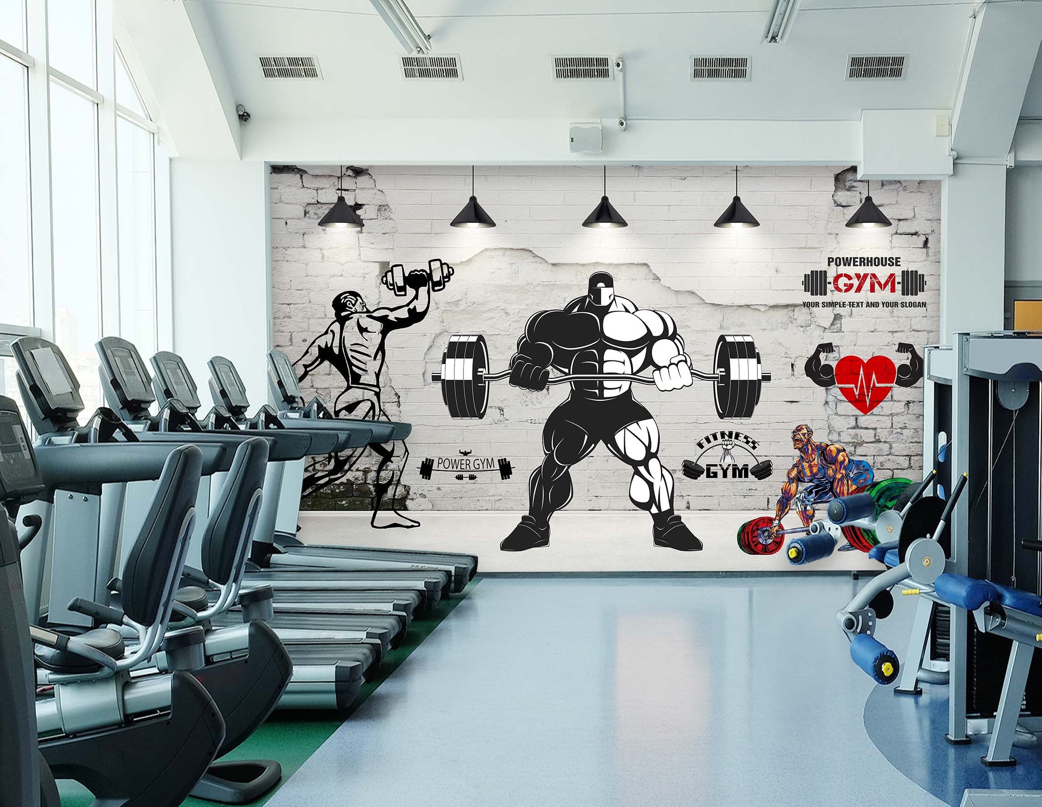 3D Men's Barbell 050 Wall Murals Wallpaper AJ Wallpaper 2 