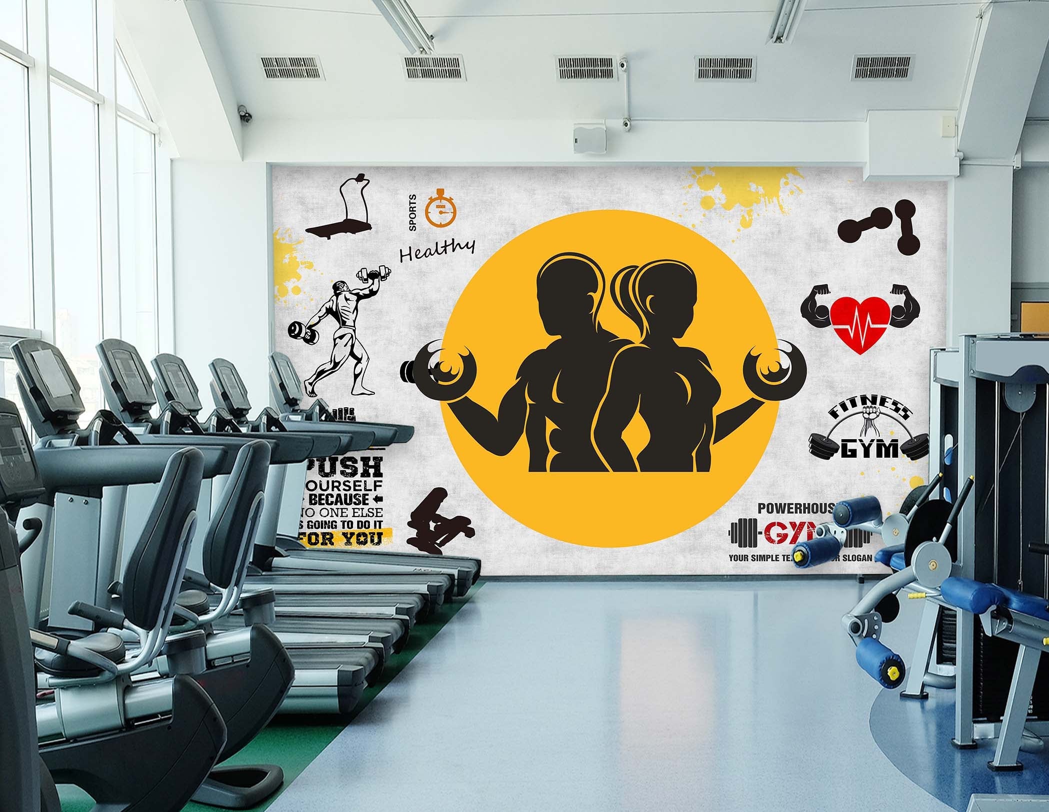 3D Fitness Equipment 051 Wall Murals Wallpaper AJ Wallpaper 2 