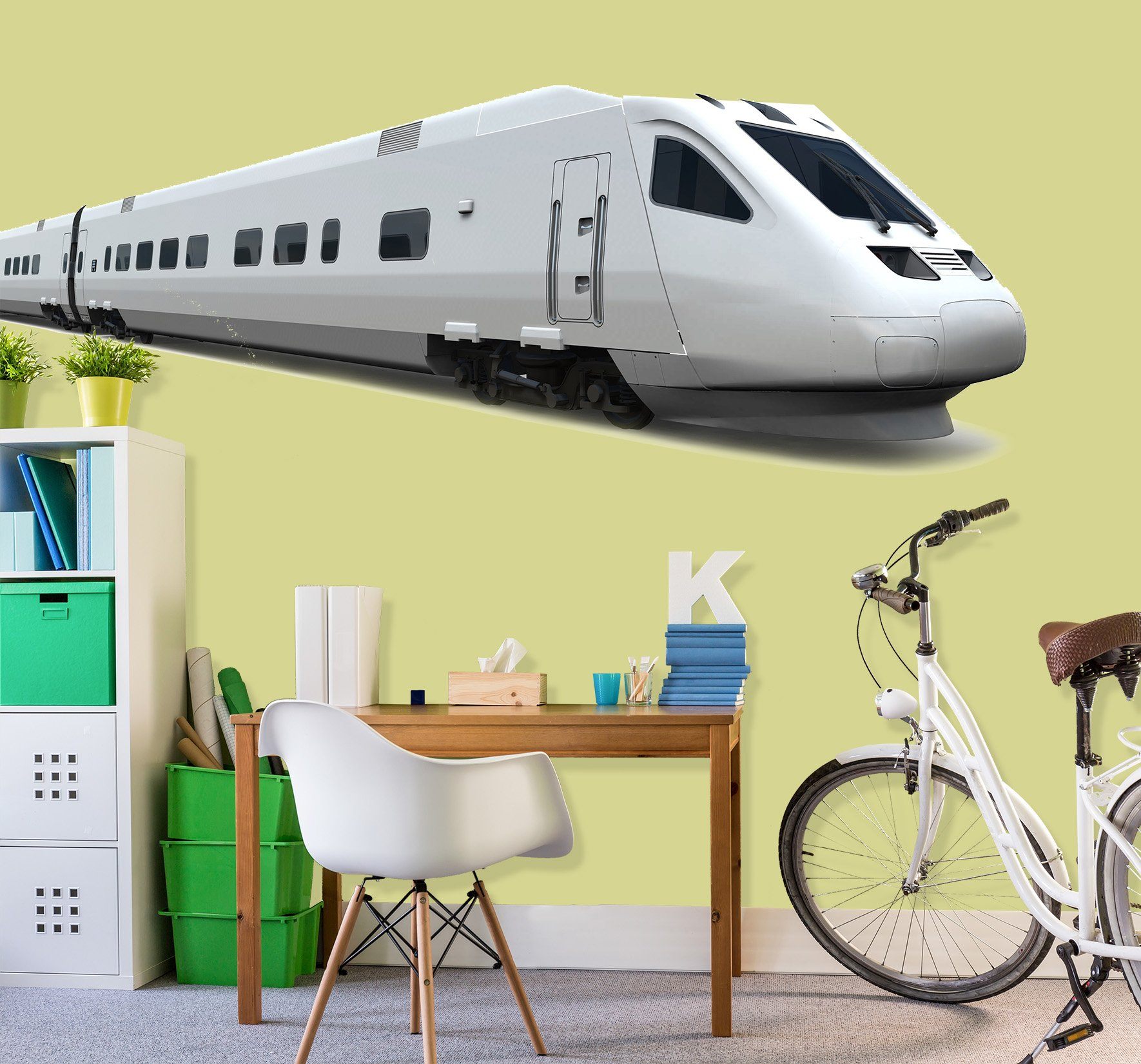 3D White Train 0028 Vehicles Wallpaper AJ Wallpaper 