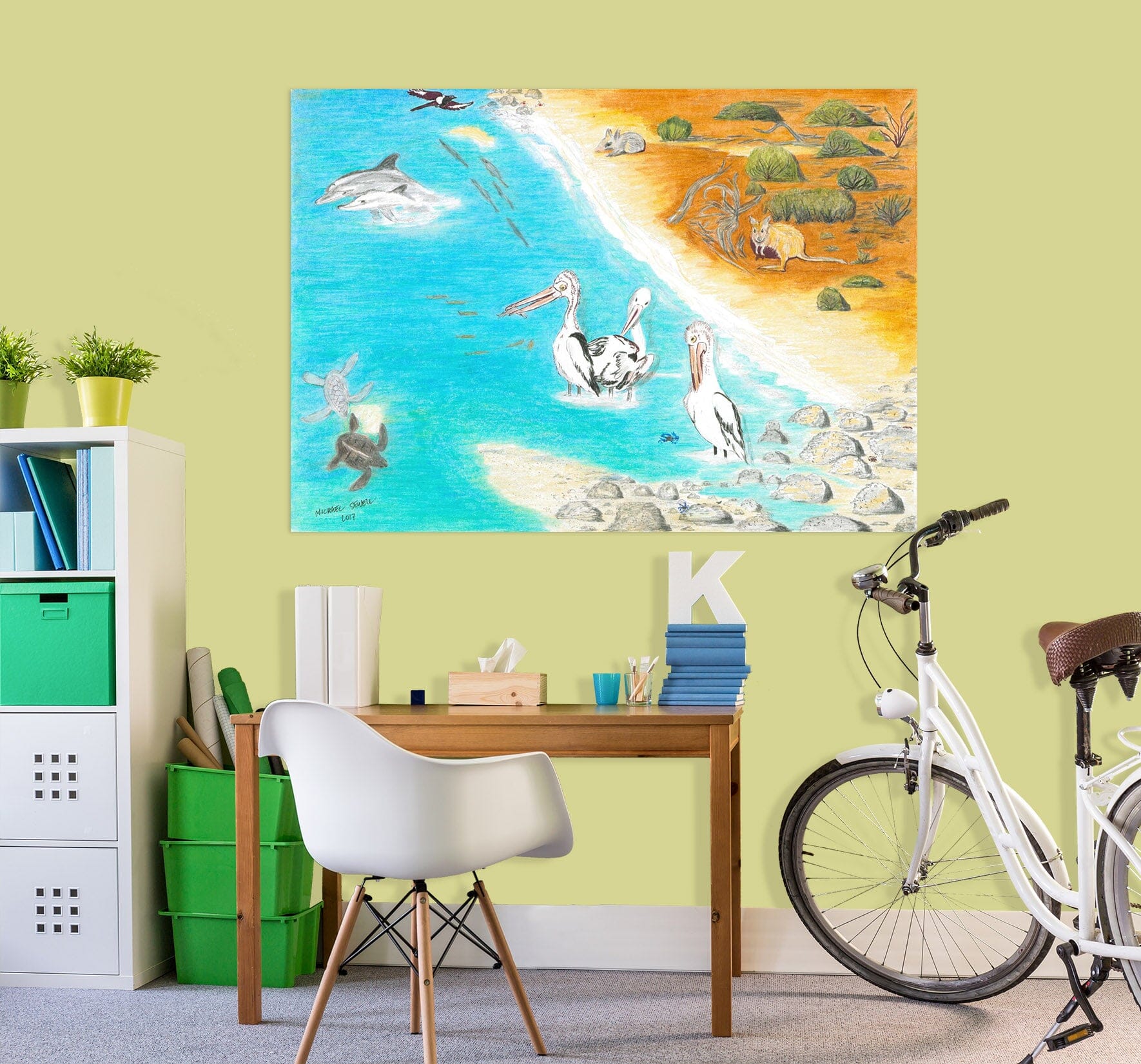 3D Beach Lake 021 Michael Sewell Wall Sticker Wallpaper AJ Wallpaper 2 