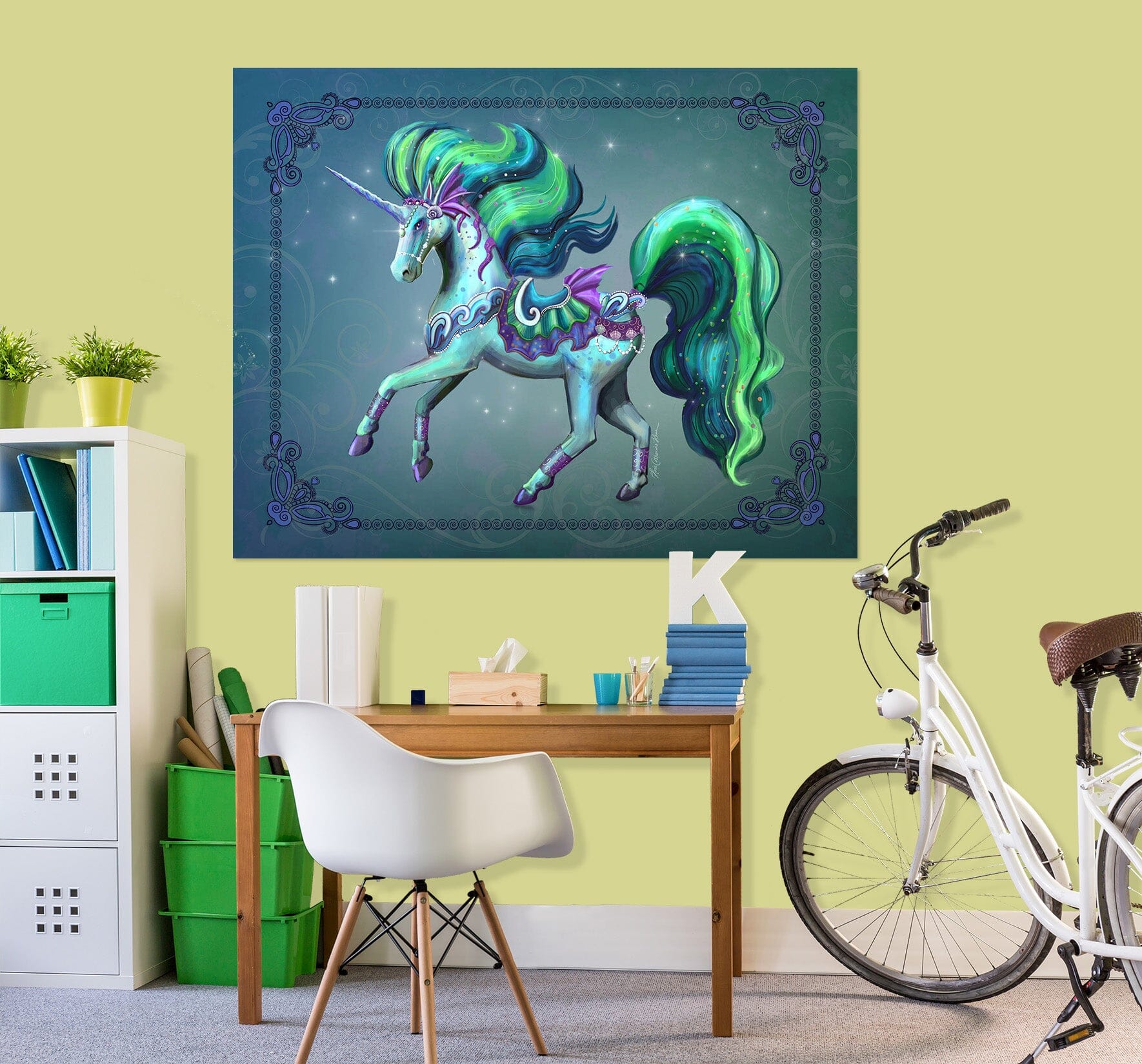 3D Cute Unicorn 115 Rose Catherine Khan Wall Sticker Wallpaper AJ Wallpaper 2 