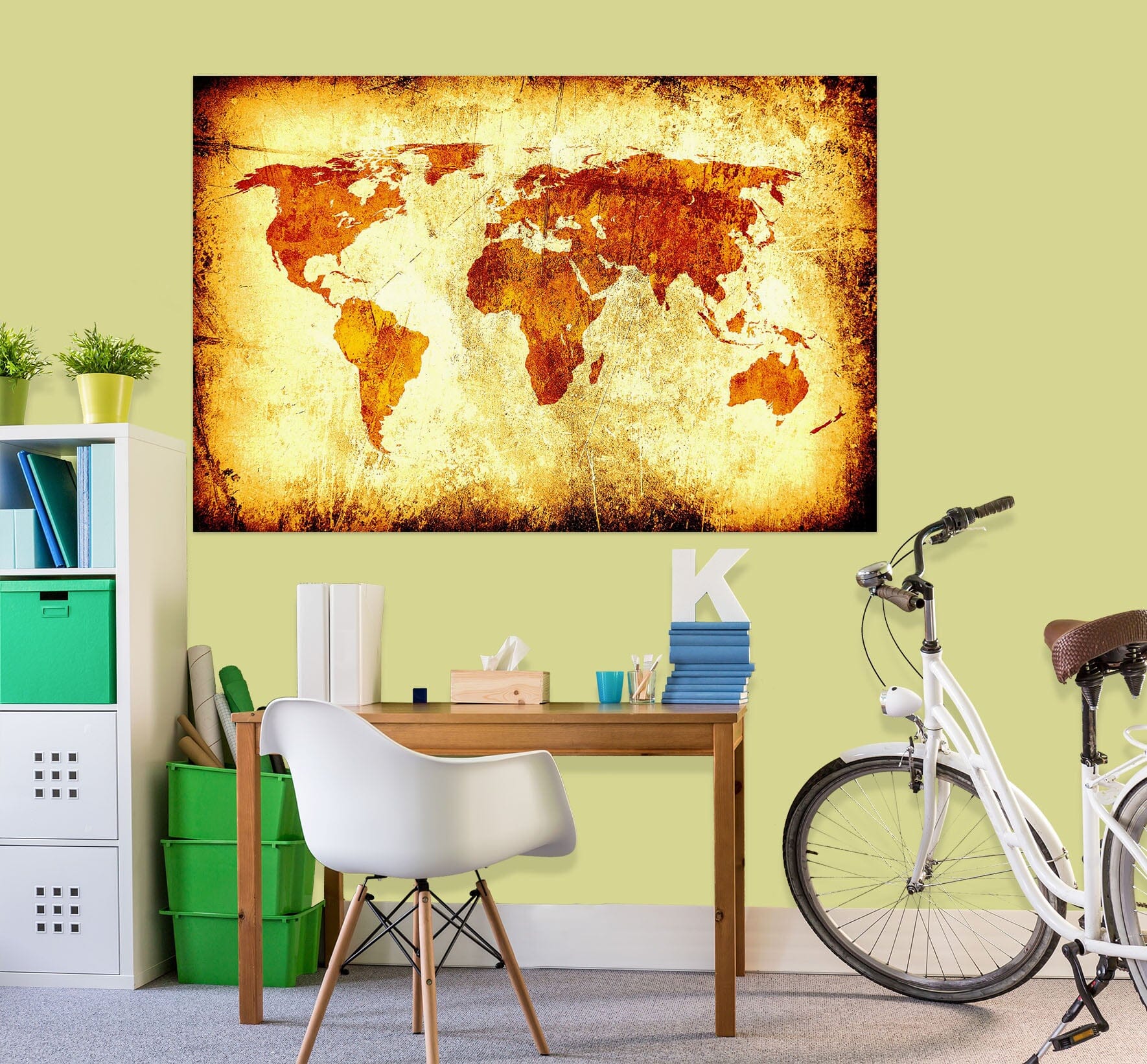 3D Gold Pattern 140 World Map Wall Sticker Wallpaper AJ Wallpaper 2 