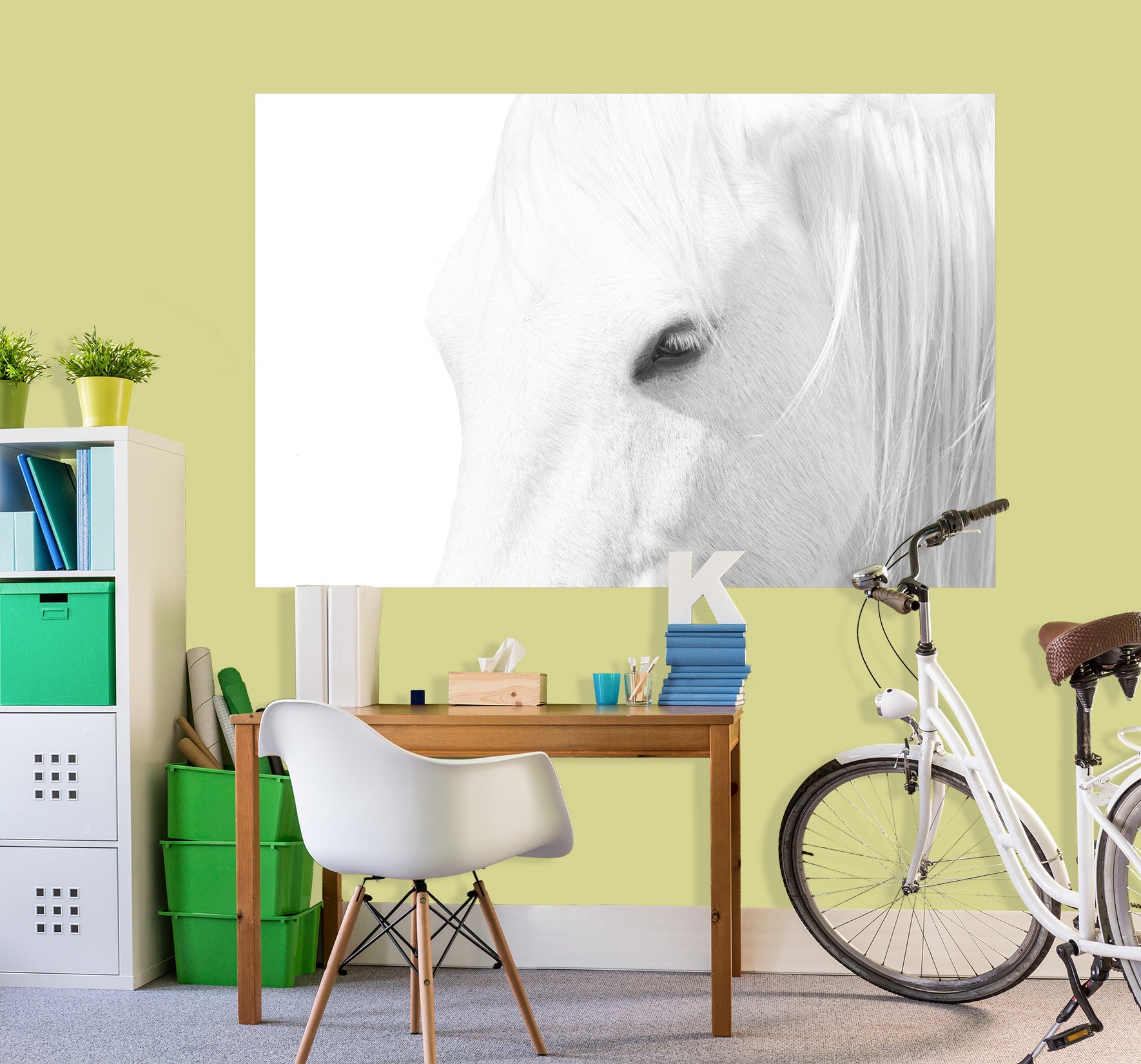 3D White Horse 224 Marco Carmassi Wall Sticker