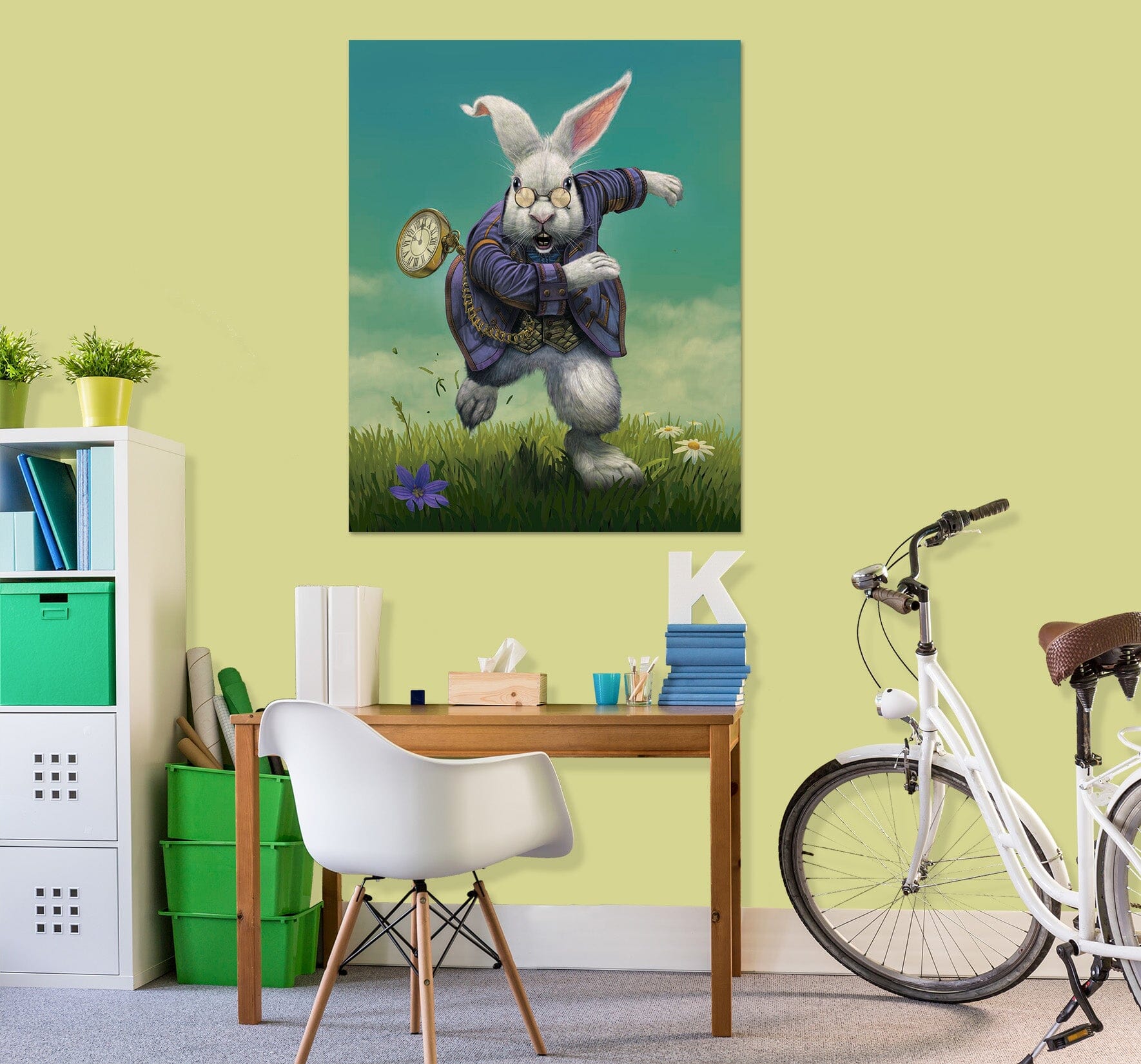 3D White Rabbit 092 Vincent Hie Wall Sticker Wallpaper AJ Wallpaper 2 