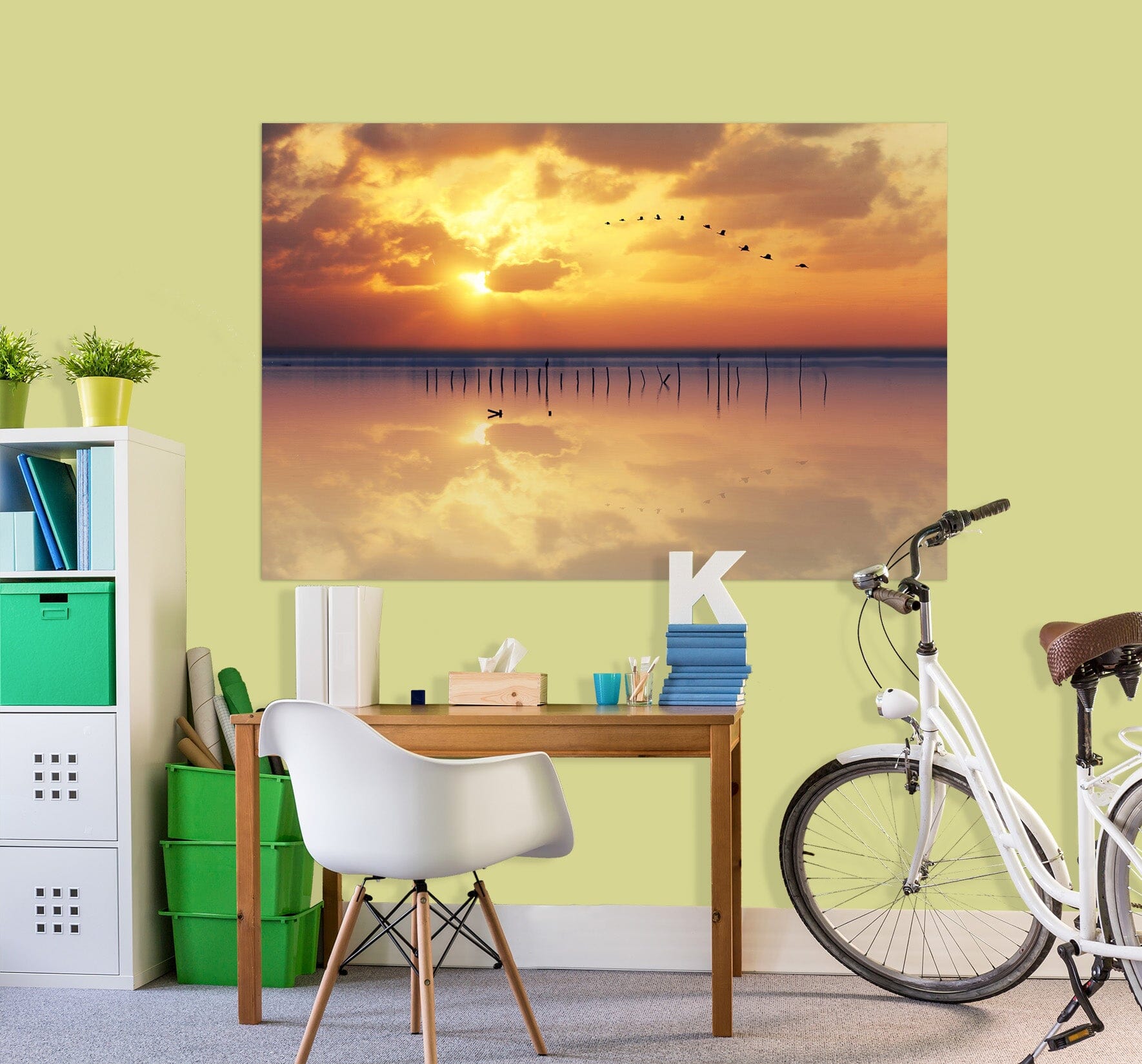 3D Golden Sunset 180 Marco Carmassi Wall Sticker Wallpaper AJ Wallpaper 2 
