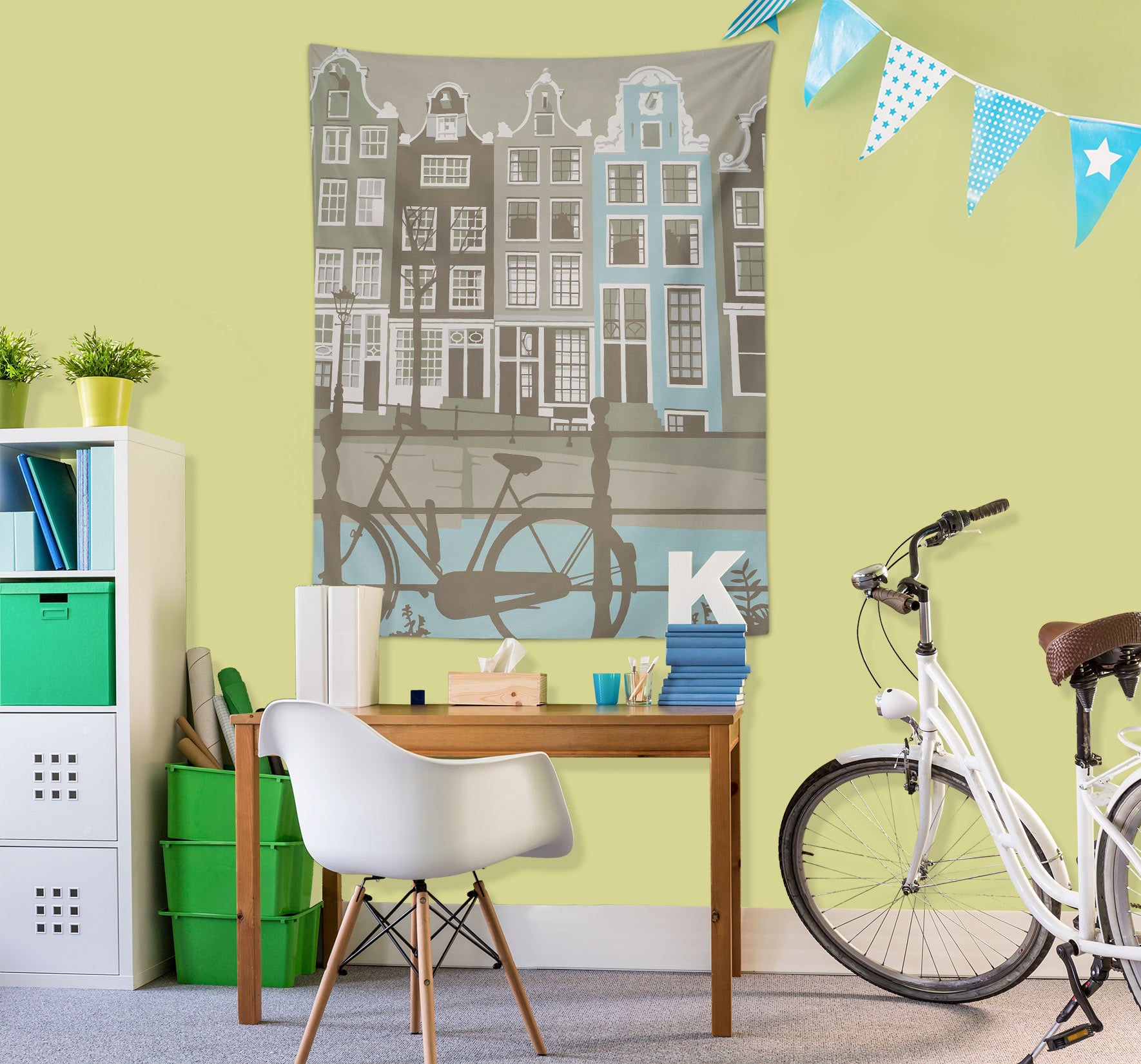 3D Bike Building 5312 Steve Read Tapestry Hanging Cloth Hang