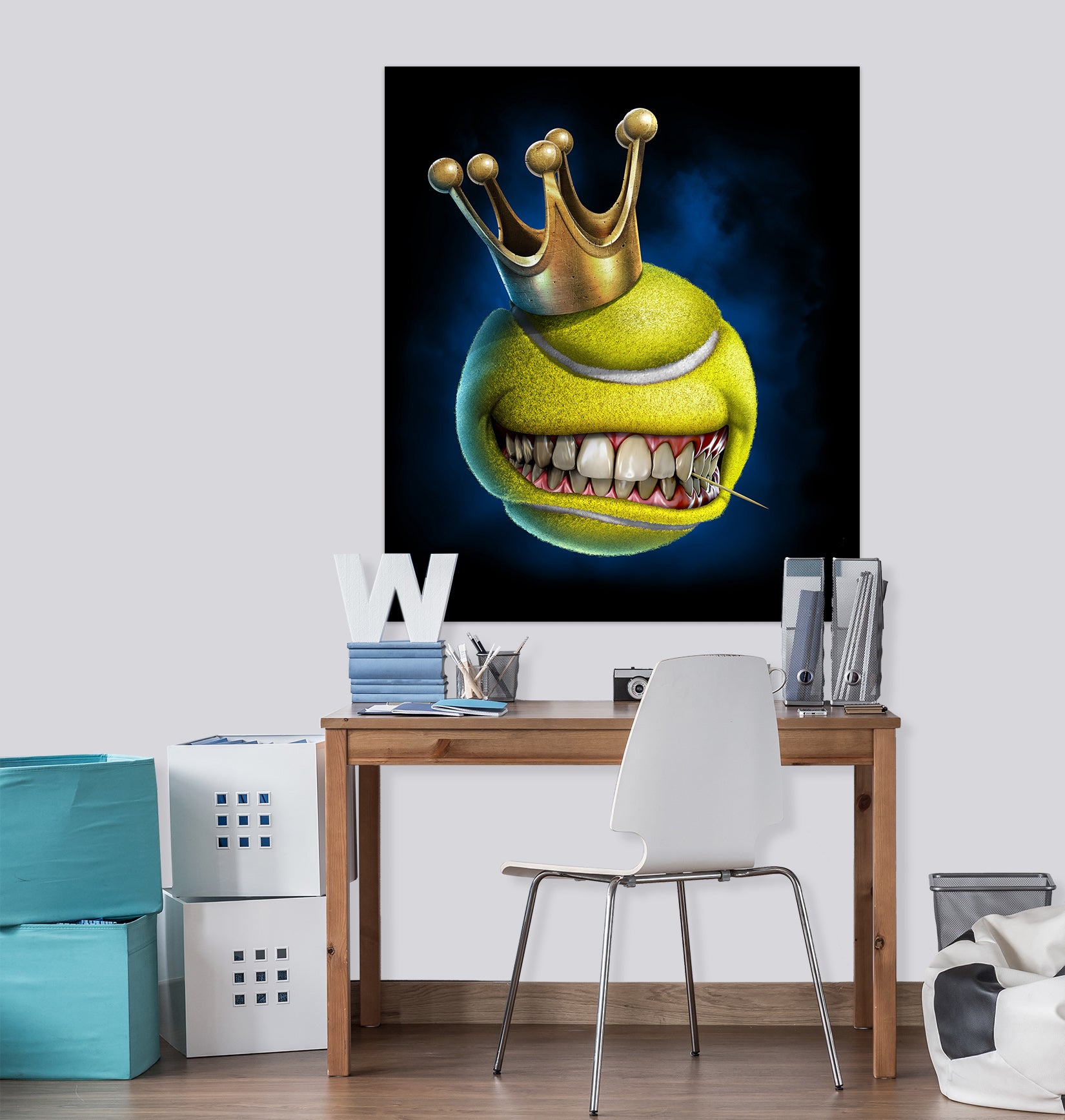 3D Crown Teeth Tennis 5109 Tom Wood Wall Sticker