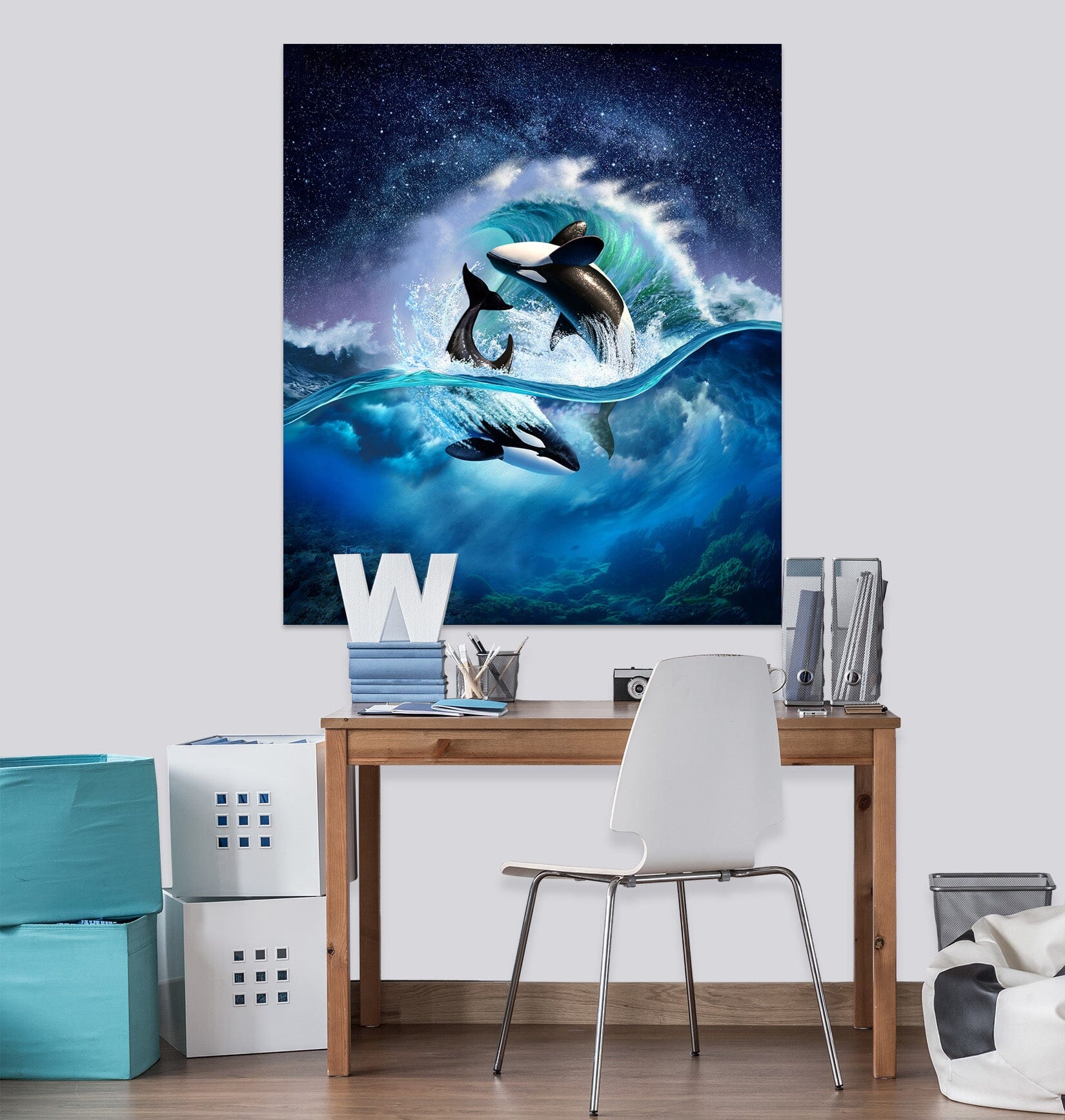 3D Orca Wave 017 Jerry LoFaro Wall Sticker Wallpaper AJ Wallpaper 2 