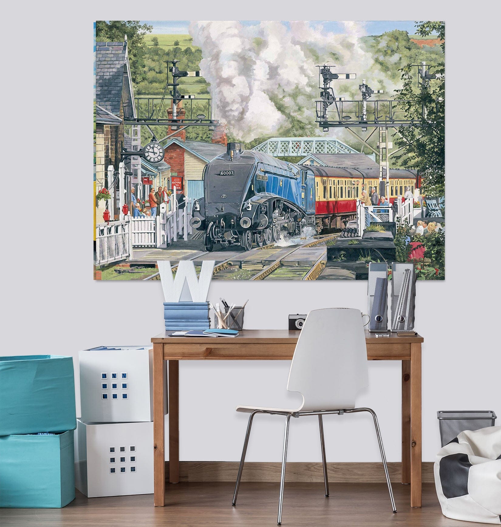 3D Sir Nigel Gresley At Grosmont 060 Trevor Mitchell Wall Sticker Wallpaper AJ Wallpaper 2 