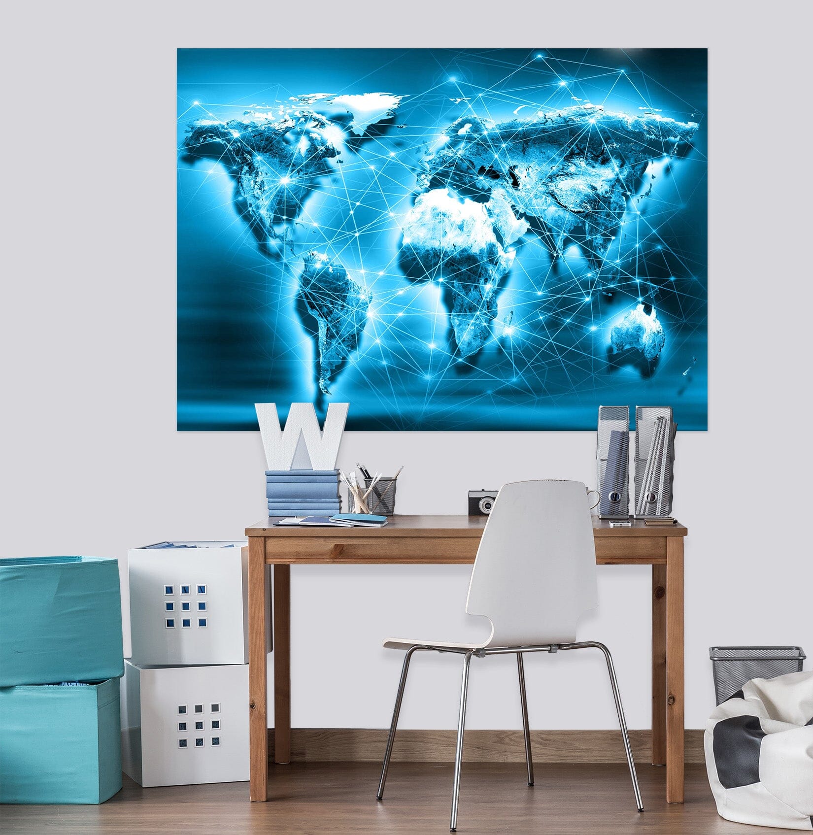 3D Blue Sky 244 World Map Wall Sticker Wallpaper AJ Wallpaper 2 