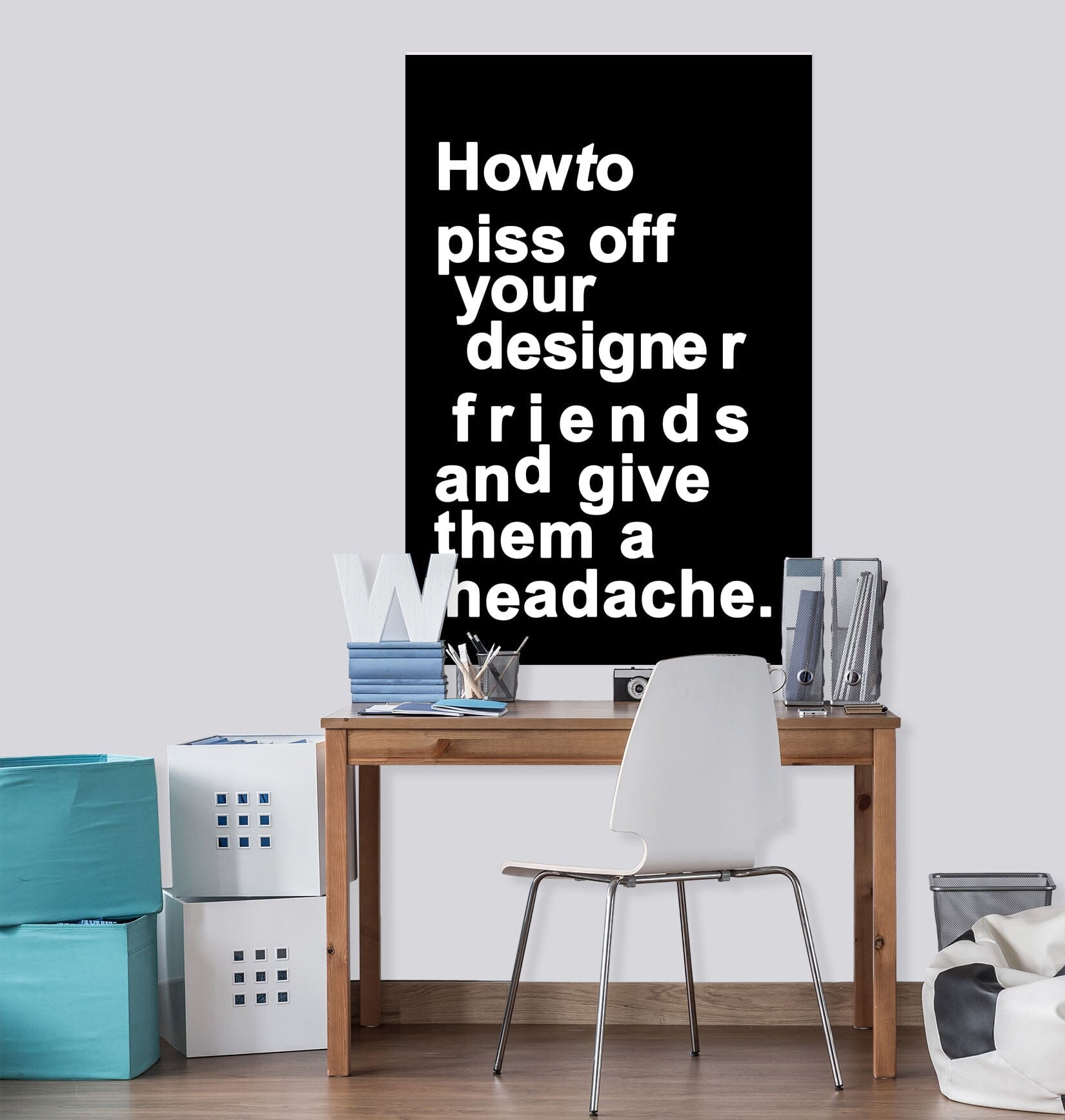 3D Black Letters 223 Boris Draschoff Wall Sticker Wallpaper AJ Wallpaper 2 