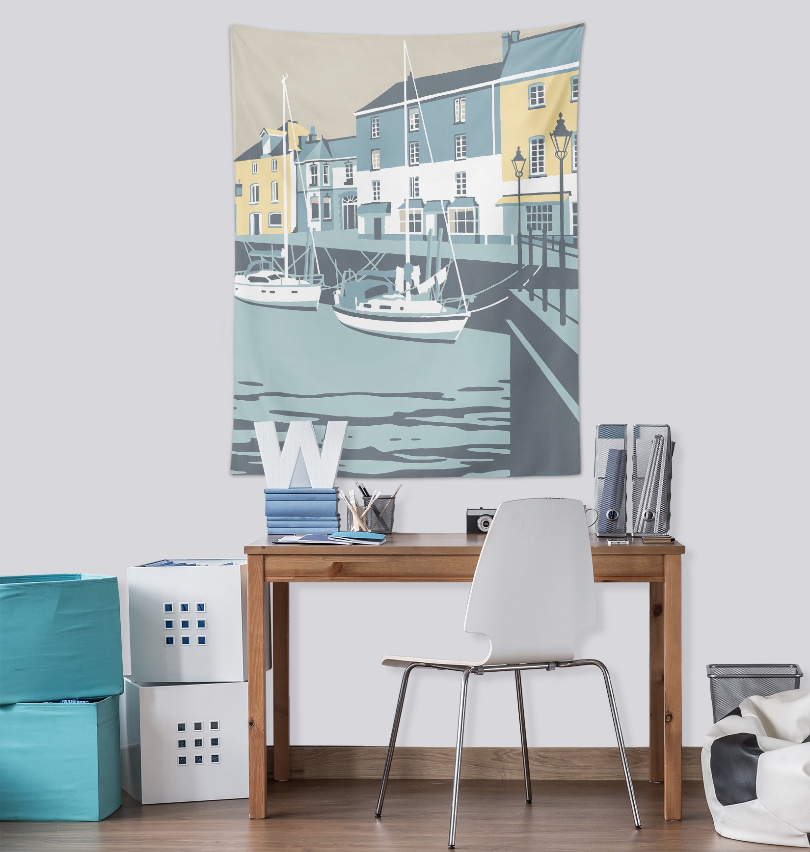 3D Blue House 5355 Steve Read Tapestry Hanging Cloth Hang