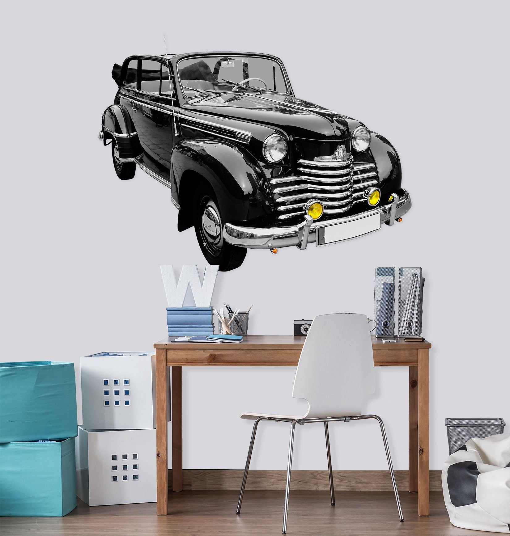 3D Oldtimer Yellow Light 0212 Vehicles Wallpaper AJ Wallpaper 