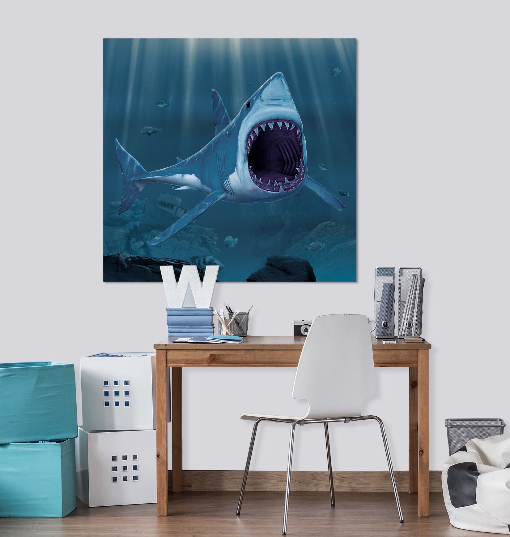 3D Shark Bite 070 Vincent Hie Wall Sticker Wallpaper AJ Wallpaper 2 