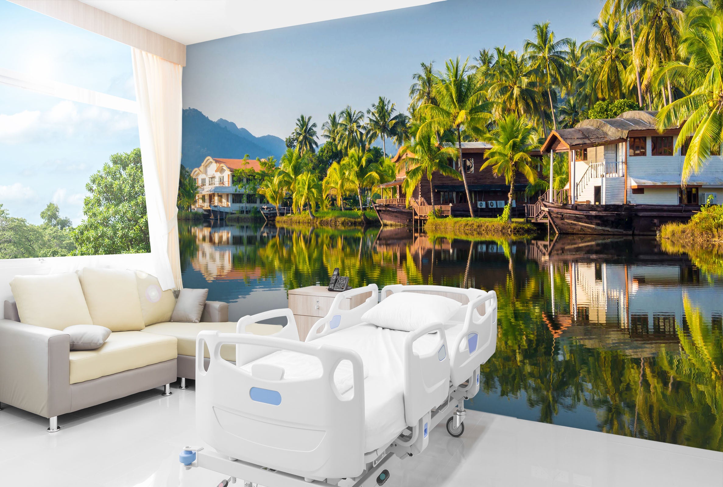 3D Landscape With Palm Trees 225 Wall Murals