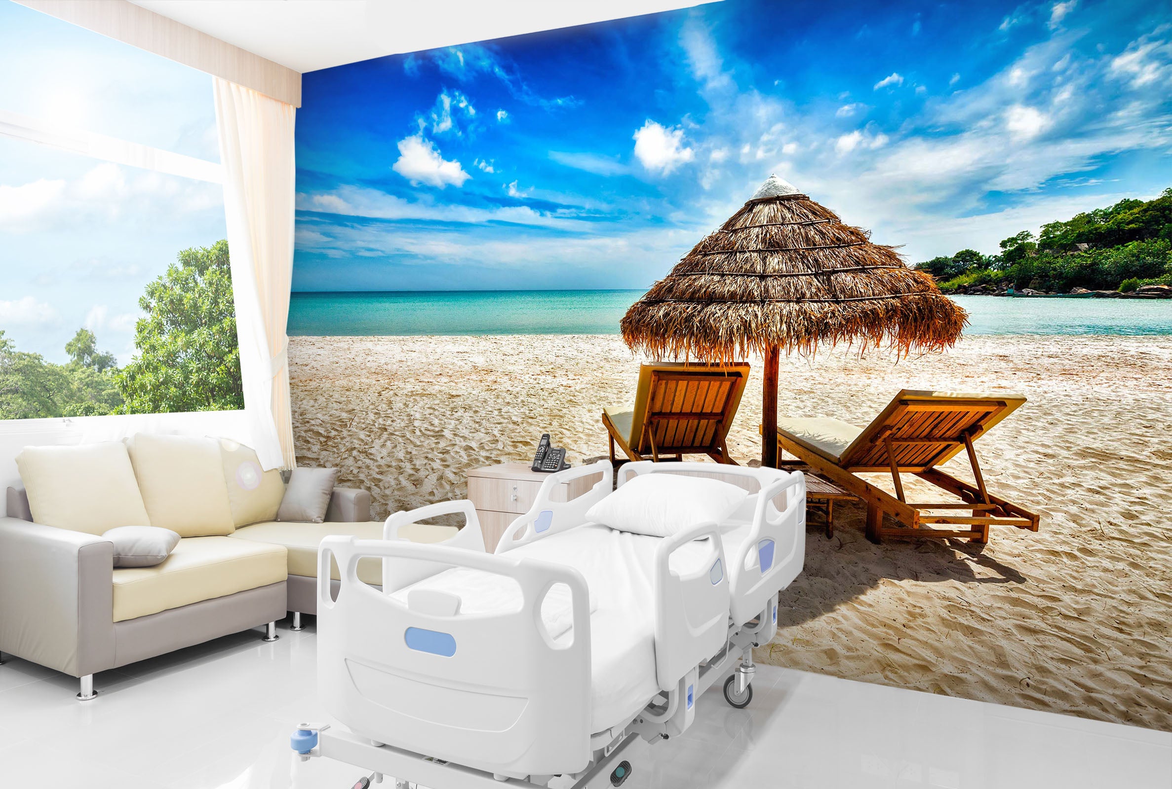 3D Sunny Beach 201 Wall Murals