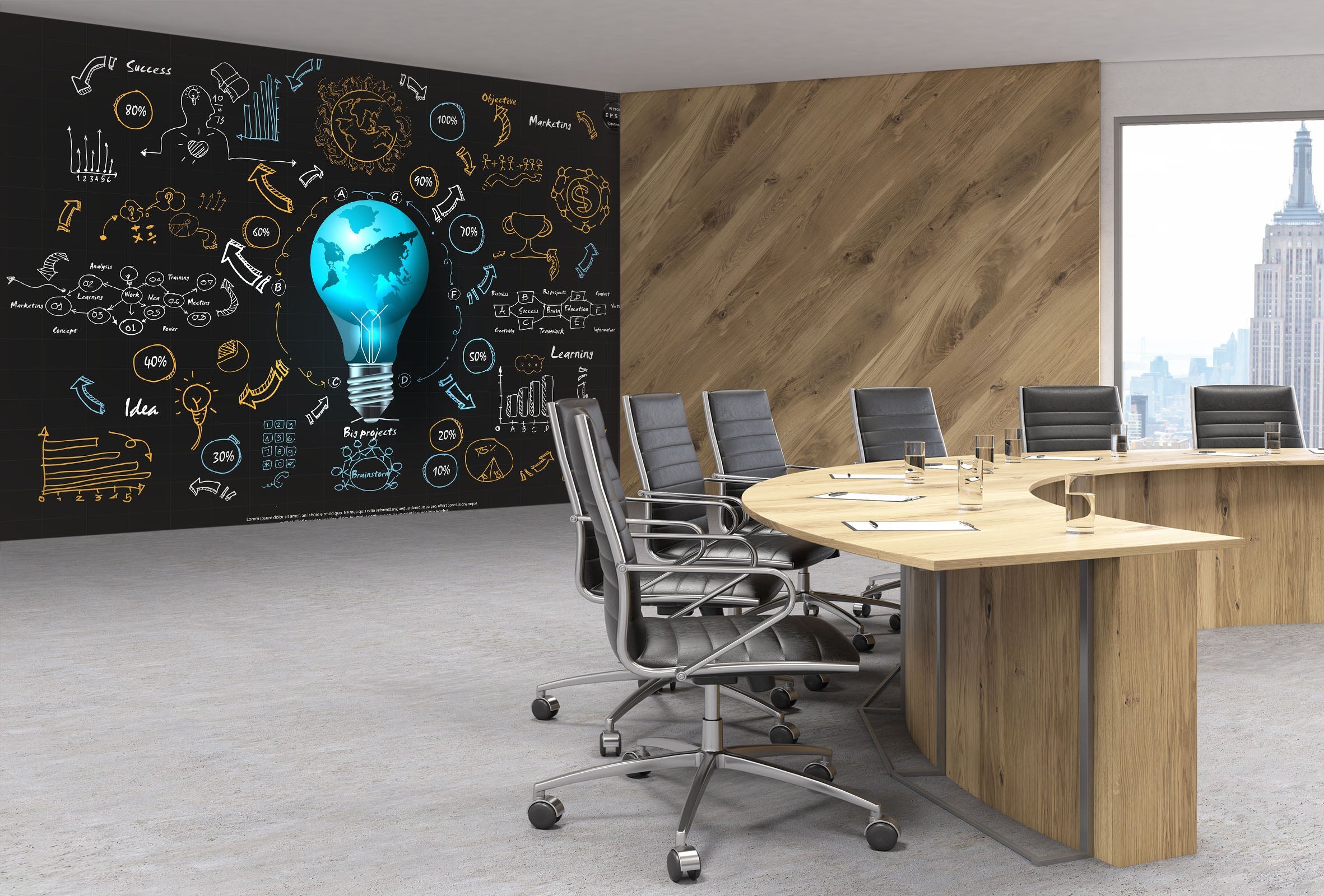 3D Light Bulb Formula 039 Wall Murals Wallpaper AJ Wallpaper 2 