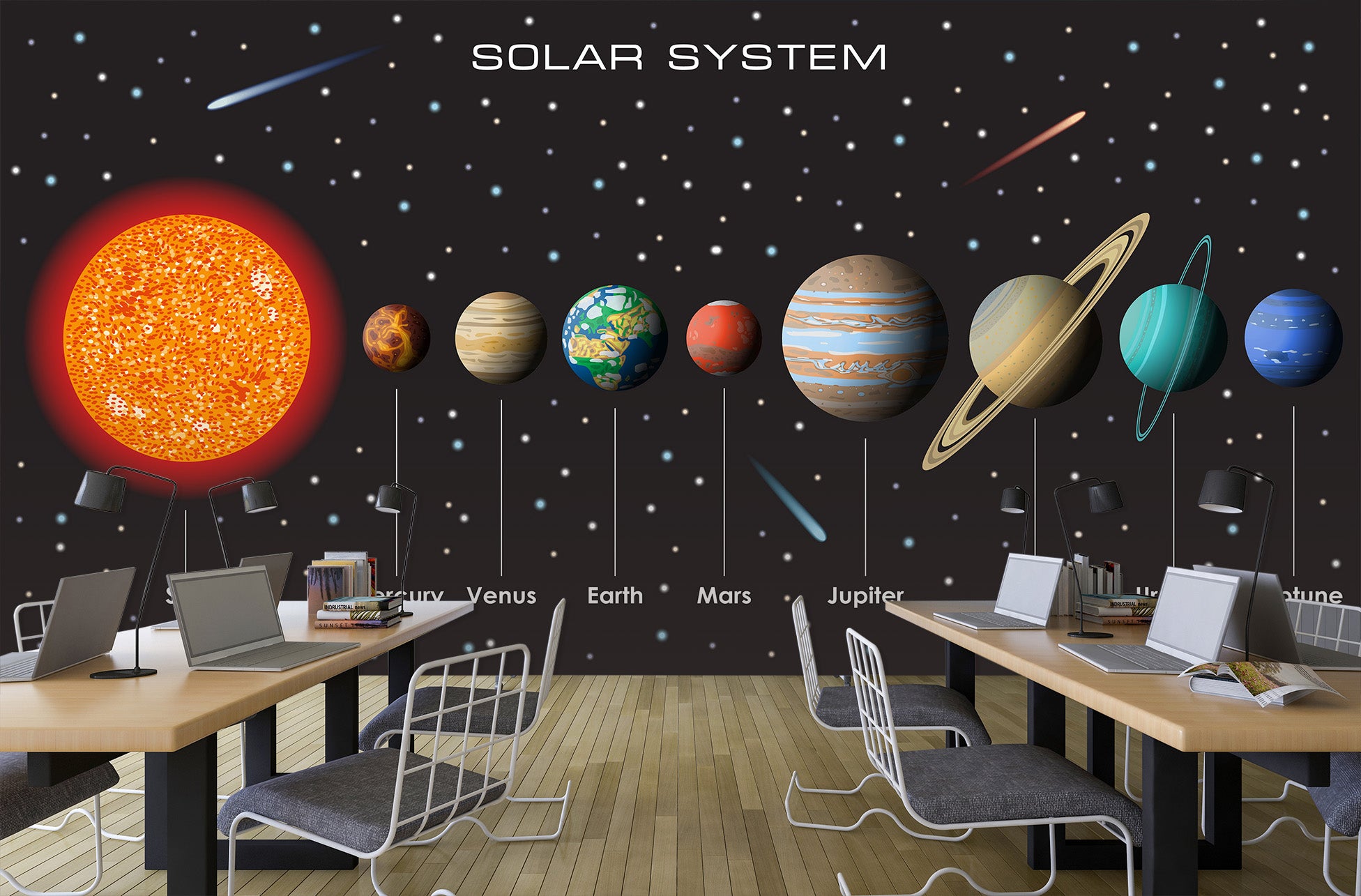 3D Planetary Solar System 164 Wall Murals