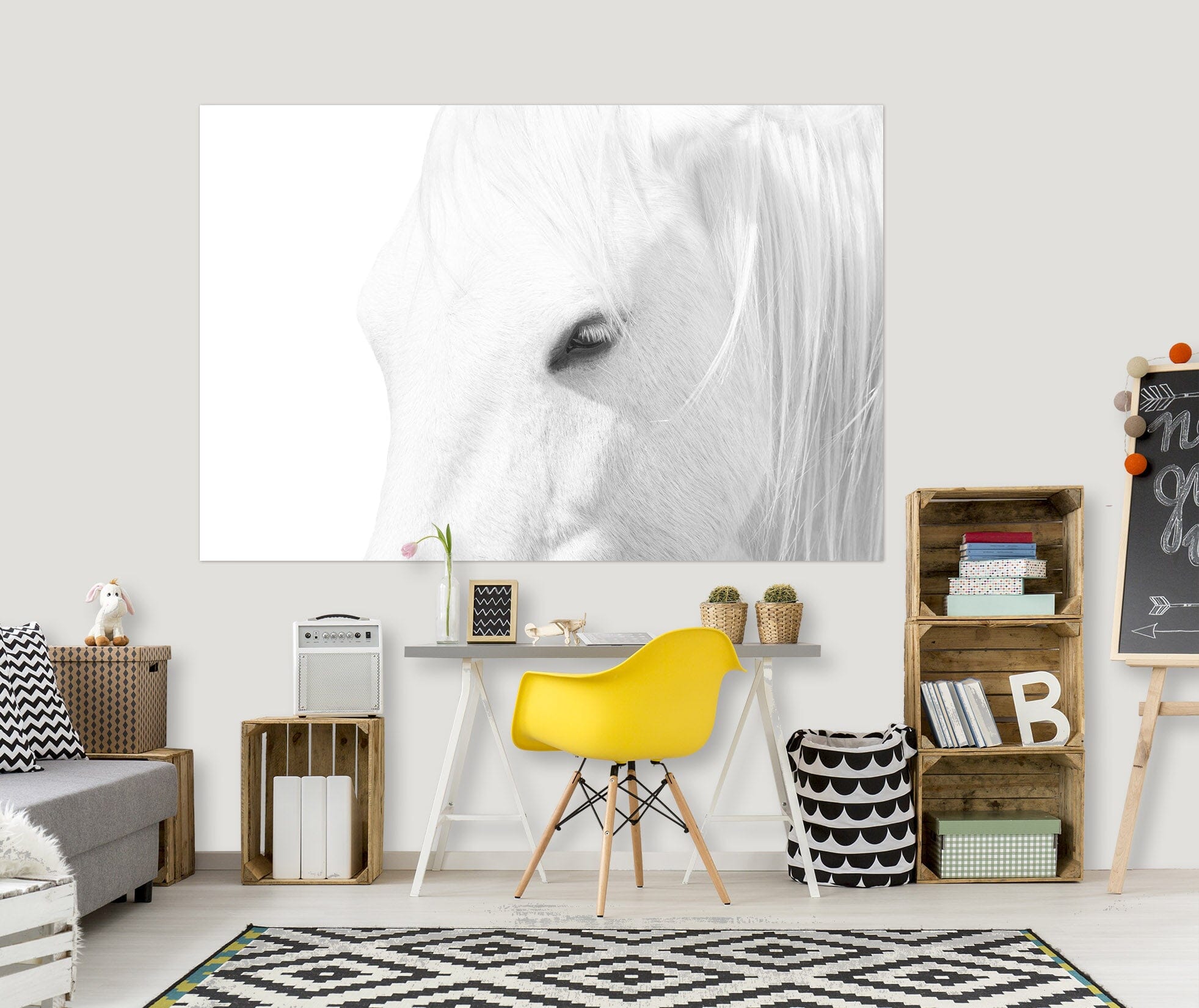 3D White Horse 224 Marco Carmassi Wall Sticker Wallpaper AJ Wallpaper 2 