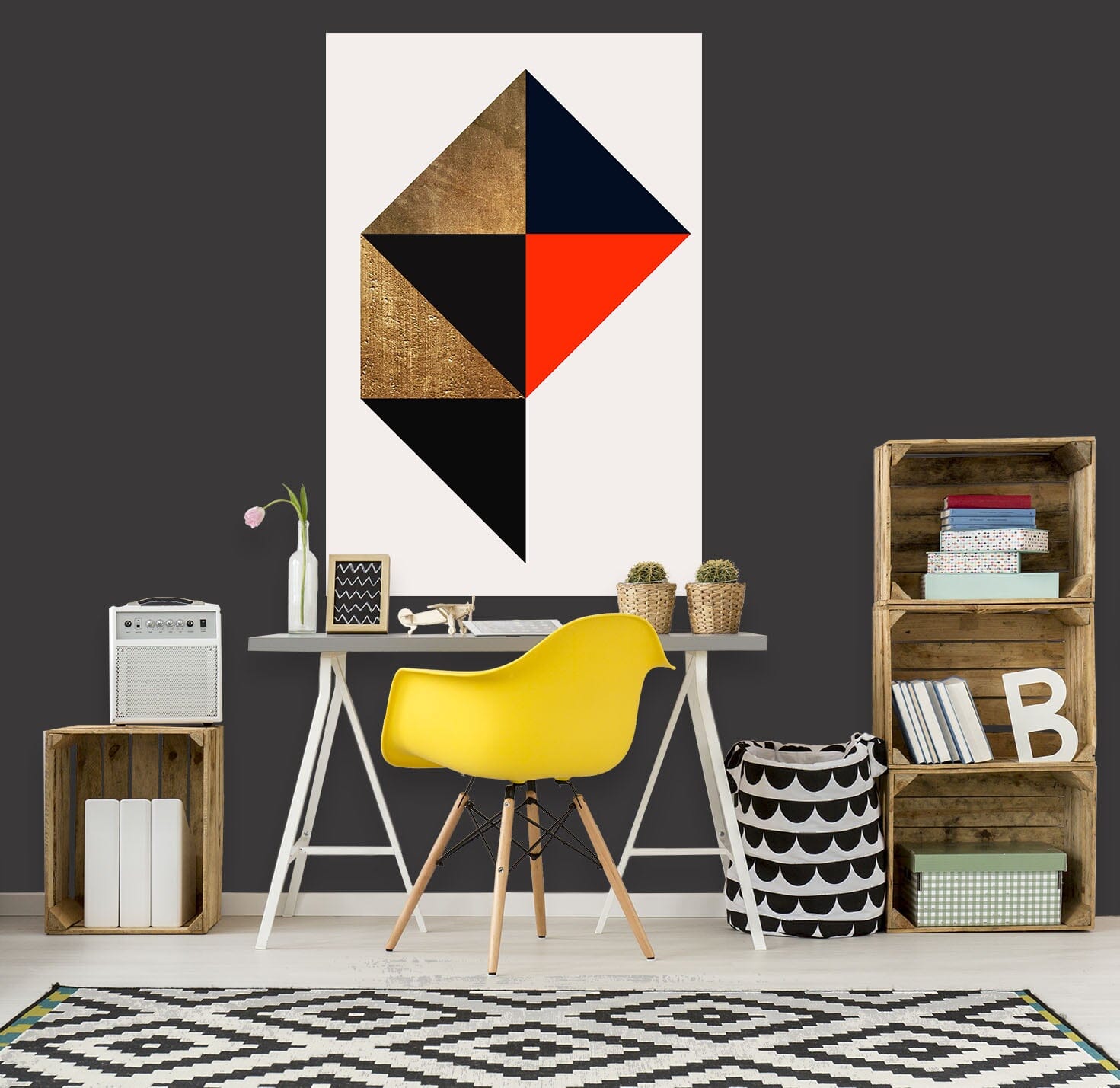 3D Colored Triangle 232 Boris Draschoff Wall Sticker Wallpaper AJ Wallpaper 2 