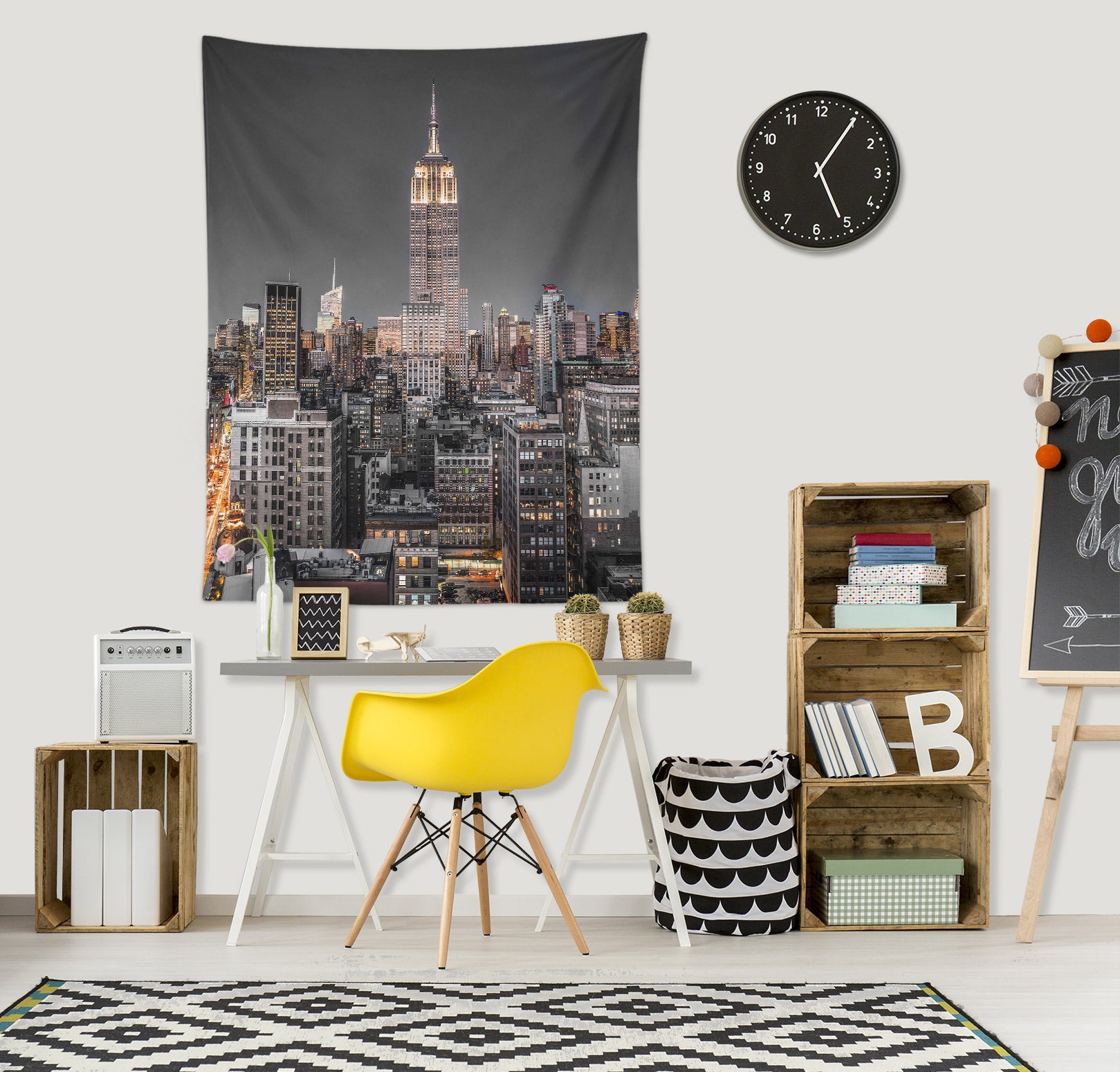 3D City Night Building 116175 Assaf Frank Tapestry Hanging Cloth Hang