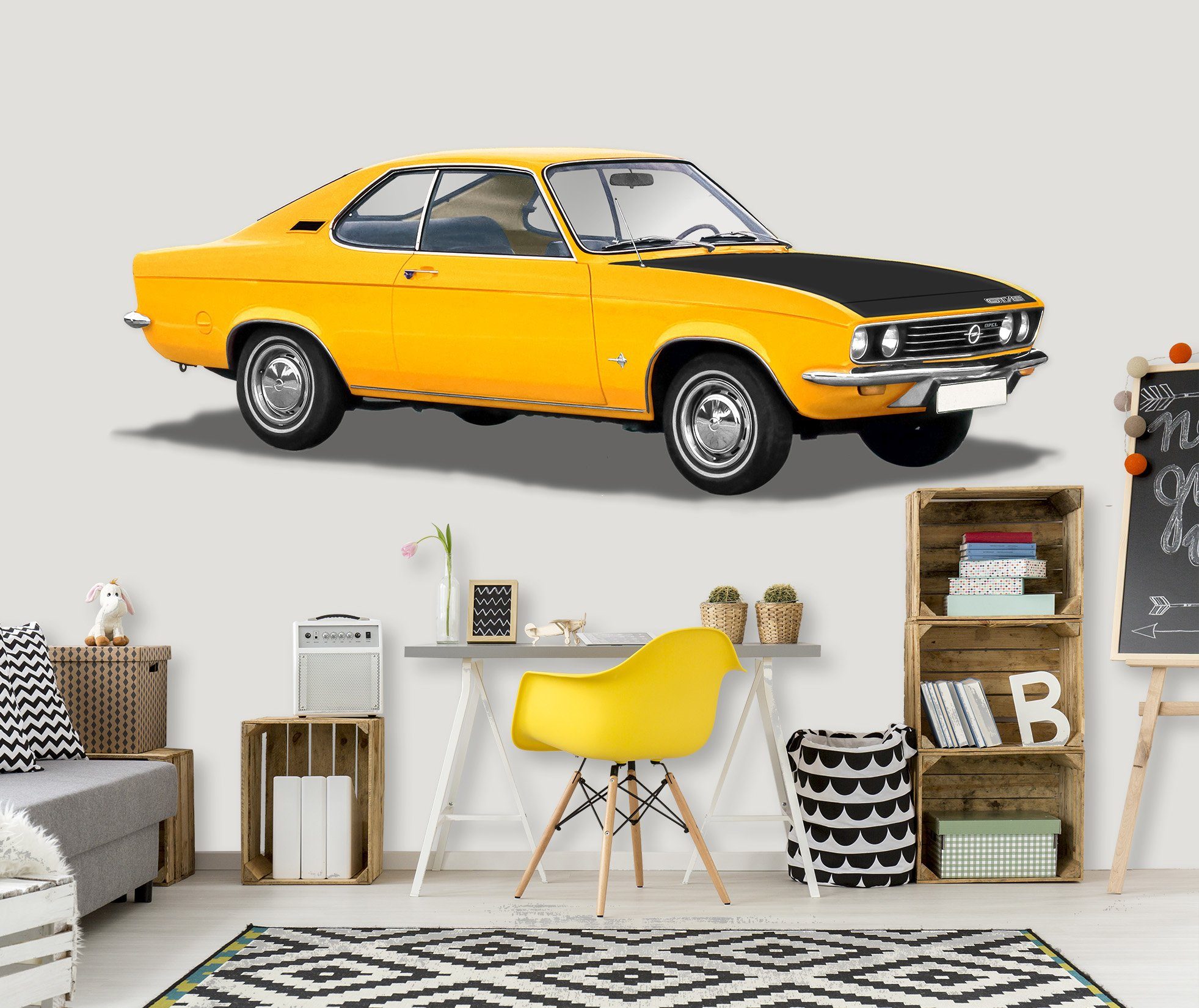 3D Opel Bright Yellow 0217 Vehicles Wallpaper AJ Wallpaper 