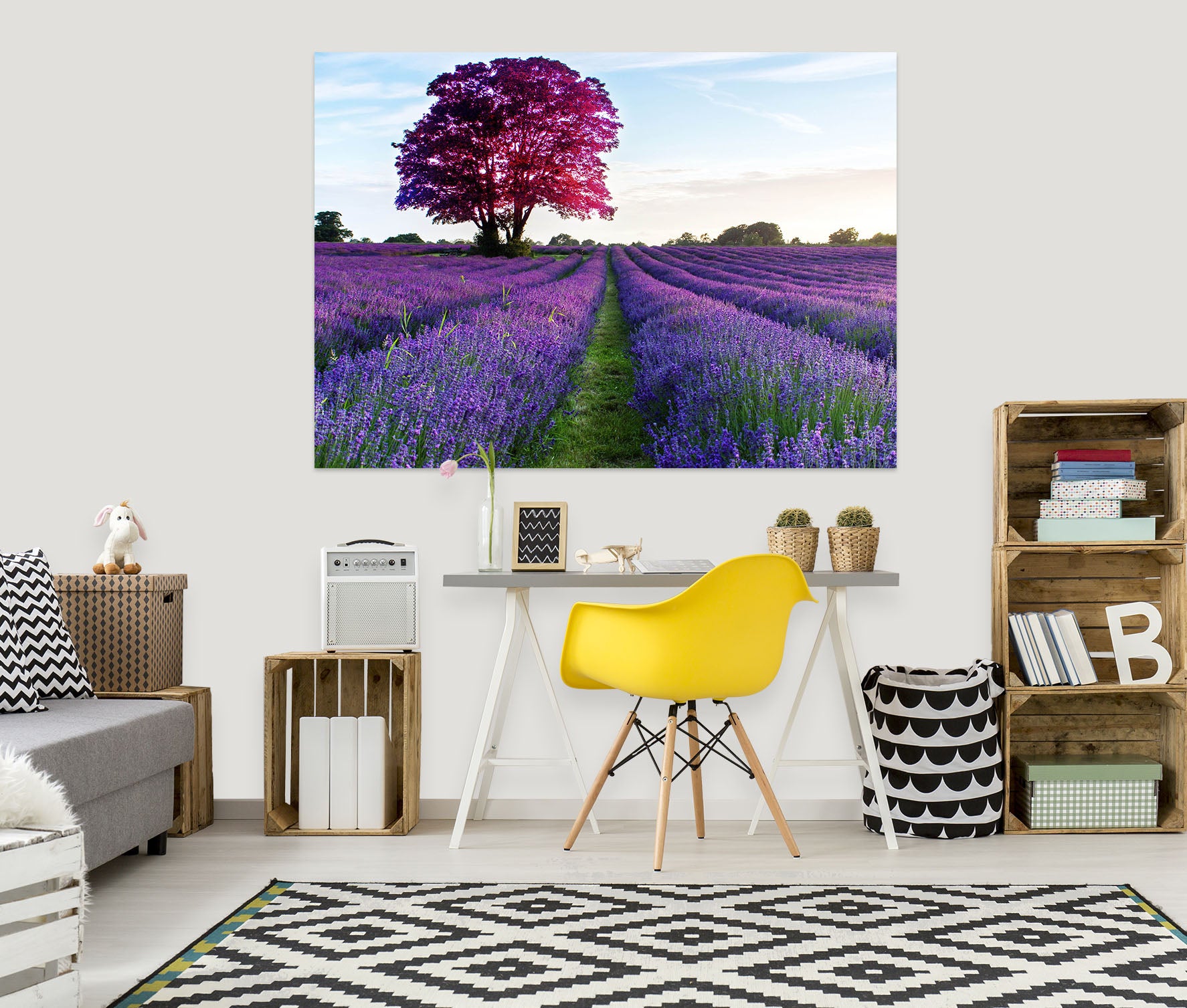 3D Lavender Tree 1102 Wall Sticker