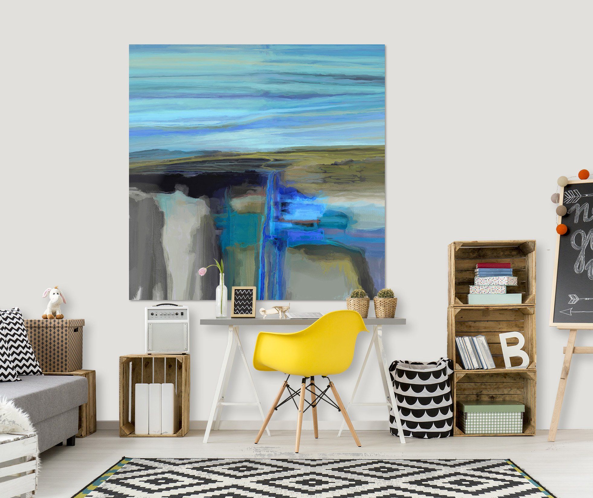 3D Blue Lake 026 Michael Tienhaara Wall Sticker Wallpaper AJ Wallpaper 2 