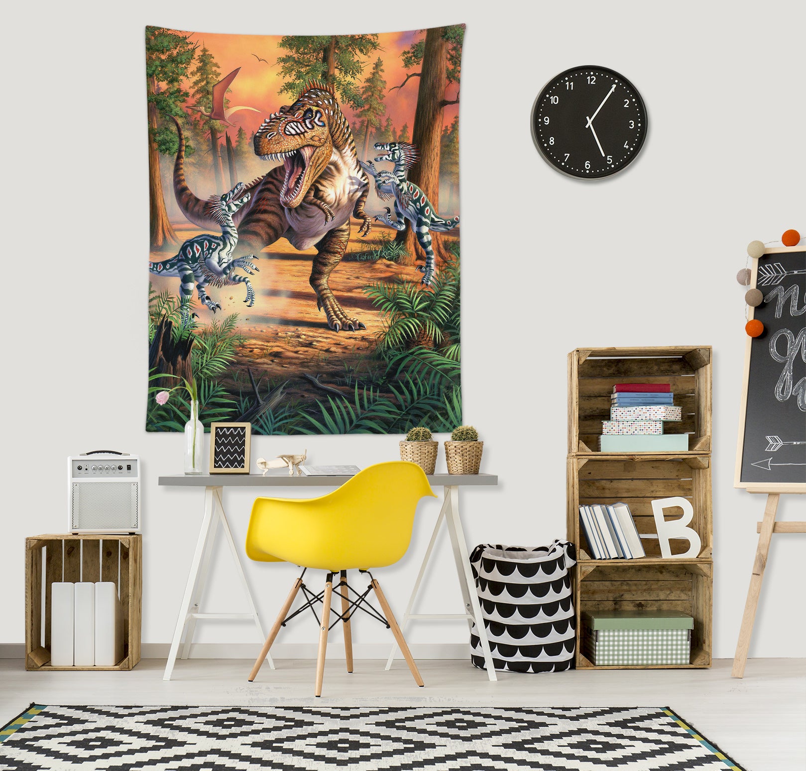 3D Dinosaur Trees 111146 Jerry LoFaro Tapestry Hanging Cloth Hang