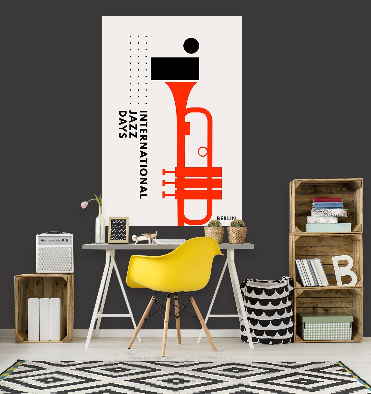 3D Yellow Flute 157 Boris Draschoff Wall Sticker Wallpaper AJ Wallpaper 2 