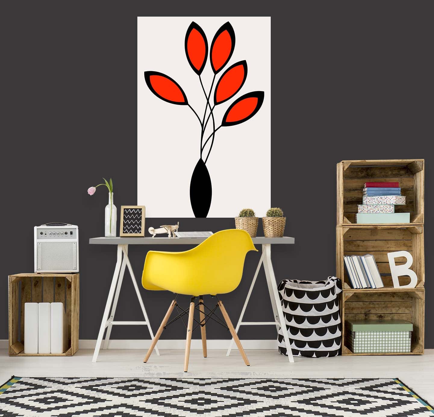3D Orange Leaves 125 Boris Draschoff Wall Sticker Wallpaper AJ Wallpaper 2 