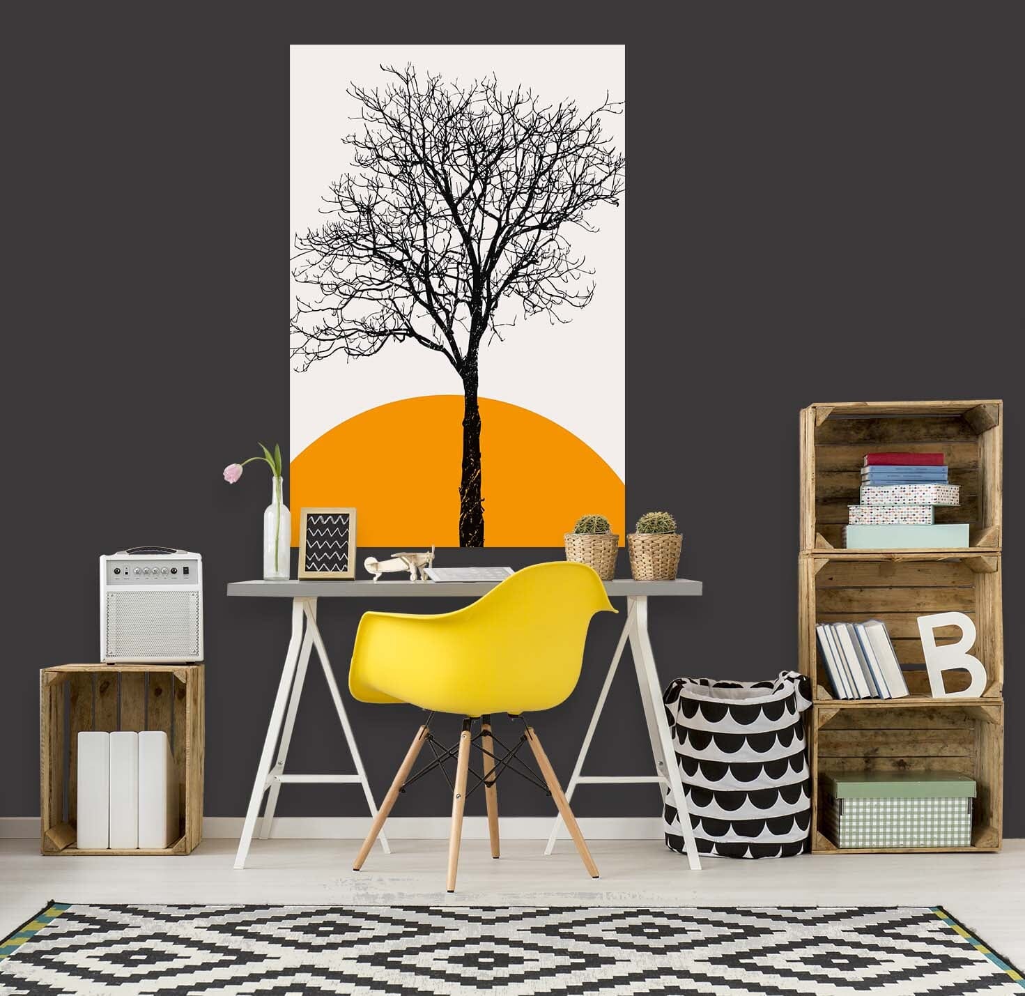 3D Sun Tree 222 Boris Draschoff Wall Sticker Wallpaper AJ Wallpaper 2 