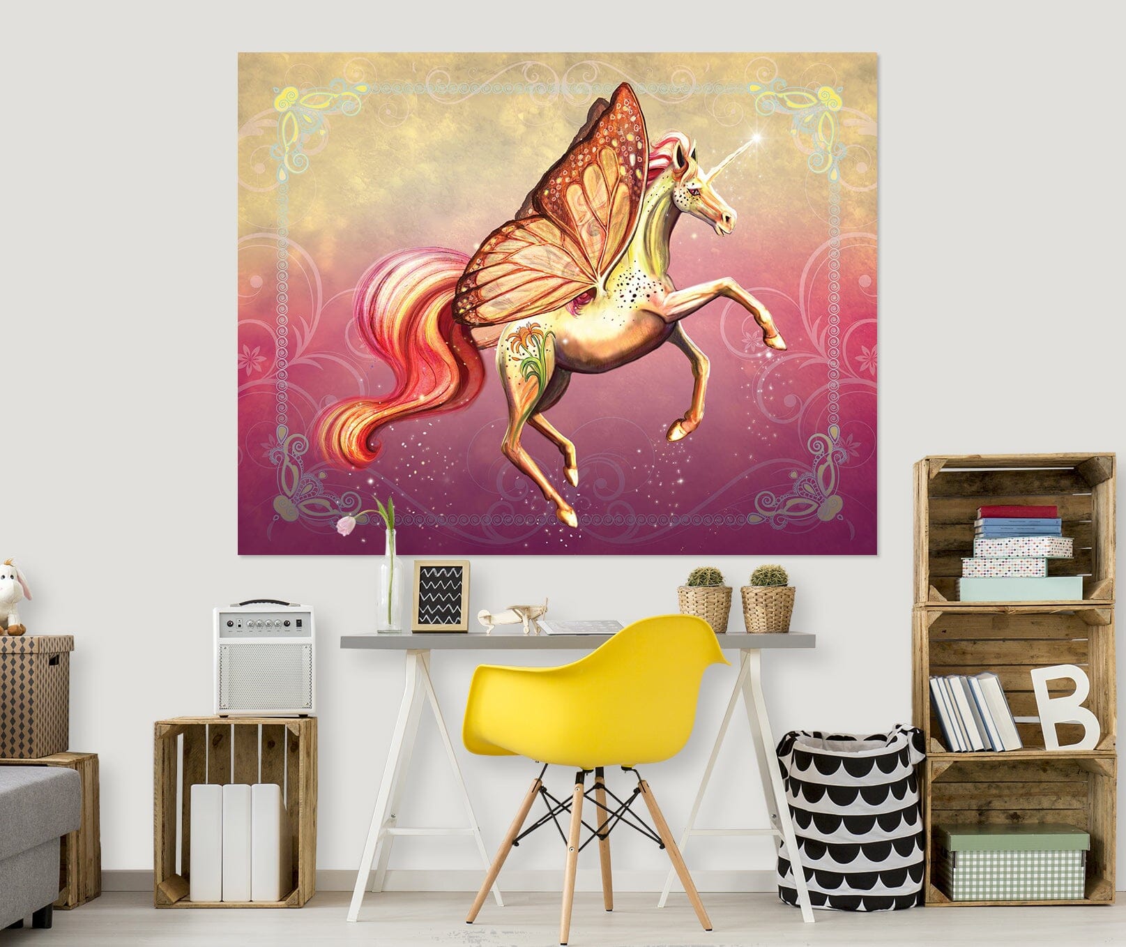 3D Wing Horse 104 Rose Catherine Khan Wall Sticker Wallpaper AJ Wallpaper 2 