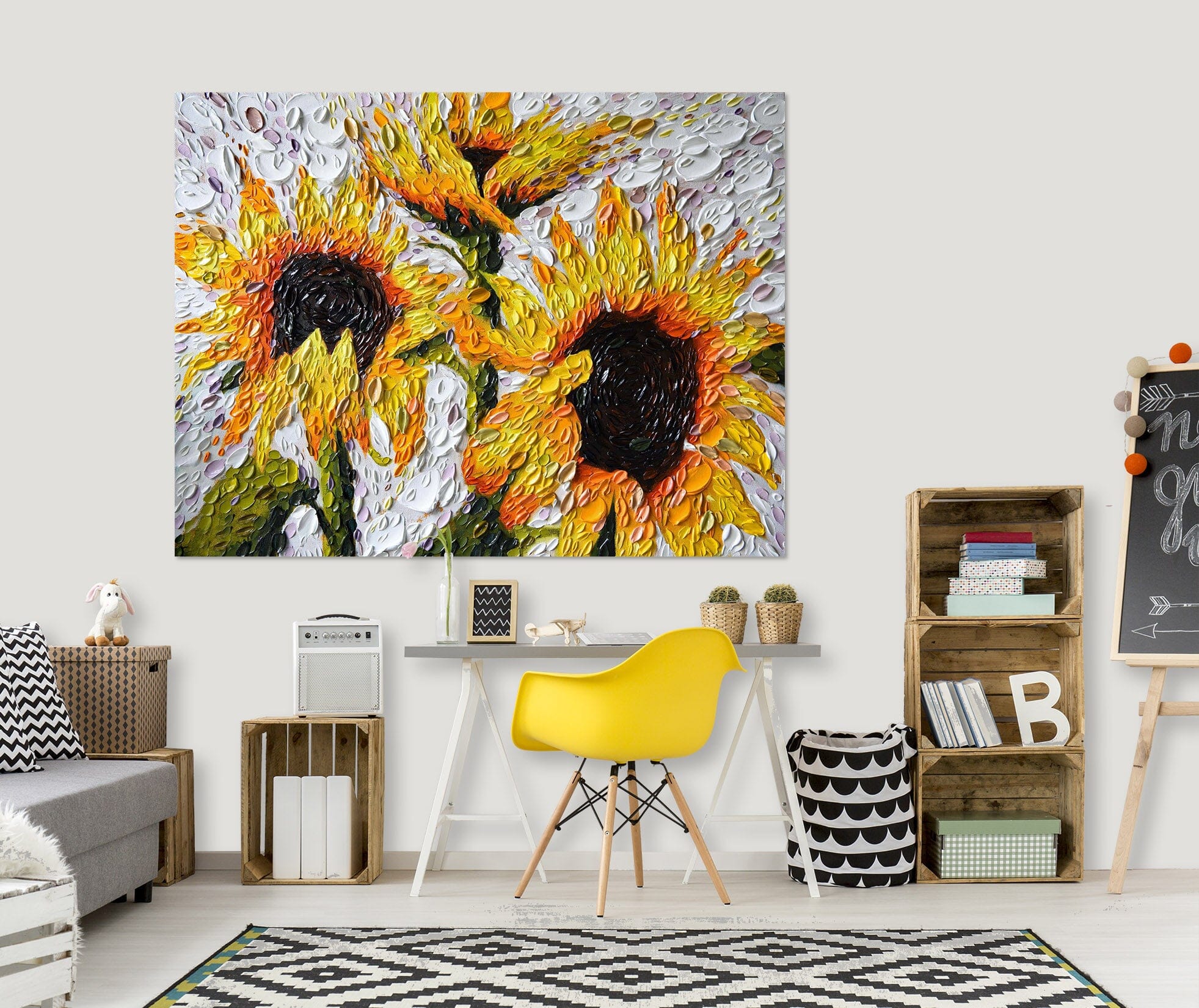 3D Sunflowers 014 Dena Tollefson Wall Sticker Wallpaper AJ Wallpaper 2 