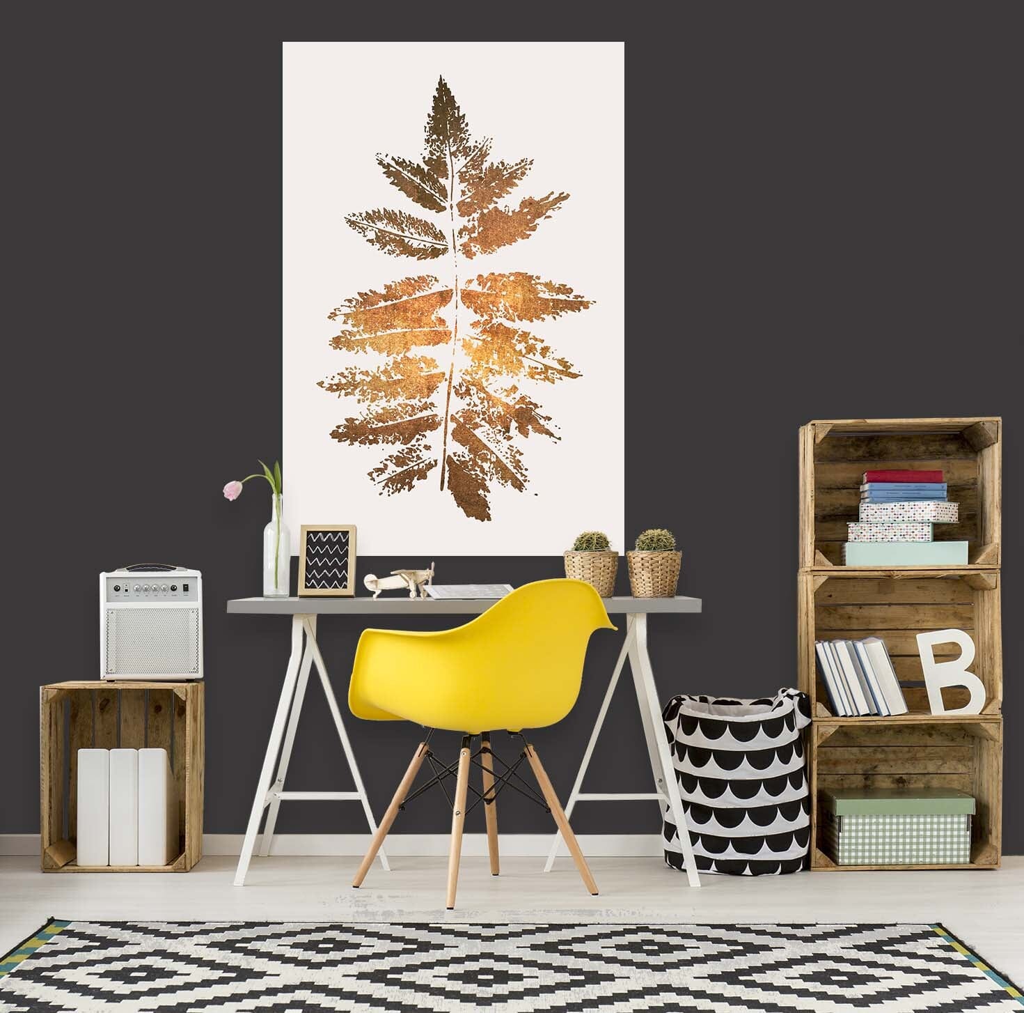3D Golden Leaves 192 Boris Draschoff Wall Sticker Wallpaper AJ Wallpaper 2 
